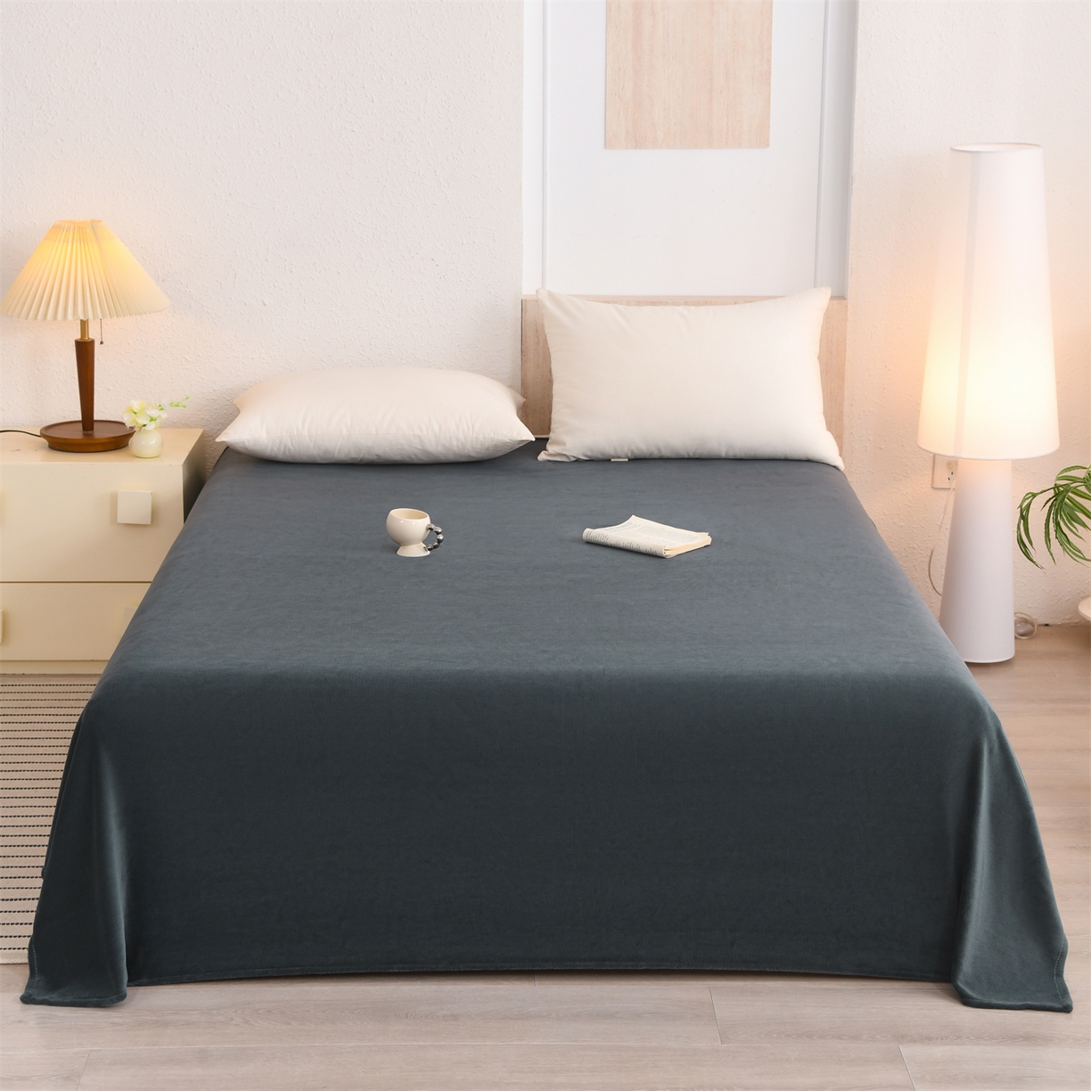 91家纺网 家纺一手货源 找家纺 （总）瑶瑶家居 2025年新款简约纯色牛奶绒单床单床单单件单品床单