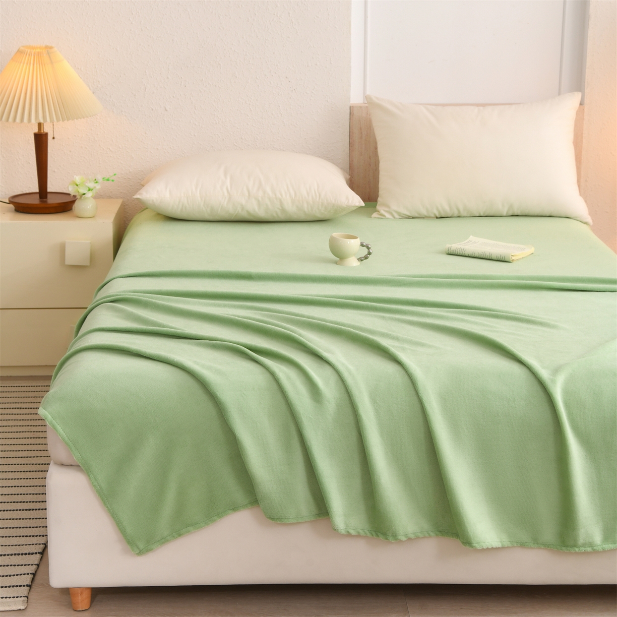 91家纺网 家纺一手货源 找家纺 （总）瑶瑶家居 2025年新款简约纯色牛奶绒单床单床单单件单品床单