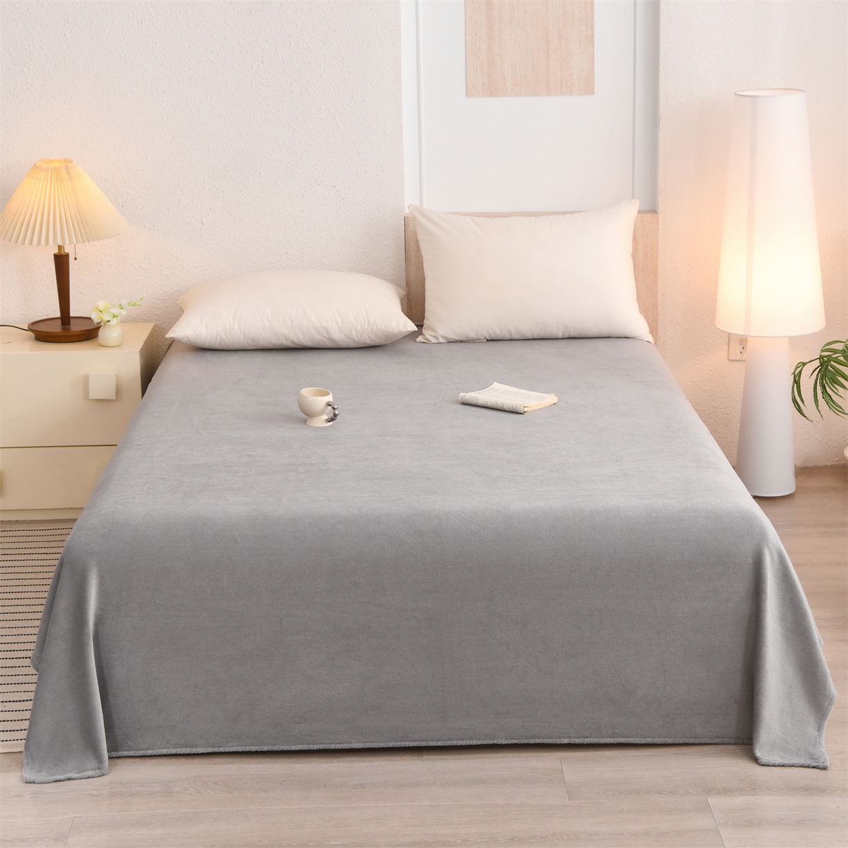 91家纺网 家纺一手货源 找家纺 （总）瑶瑶家居 2025年新款简约纯色牛奶绒单床单床单单件单品床单