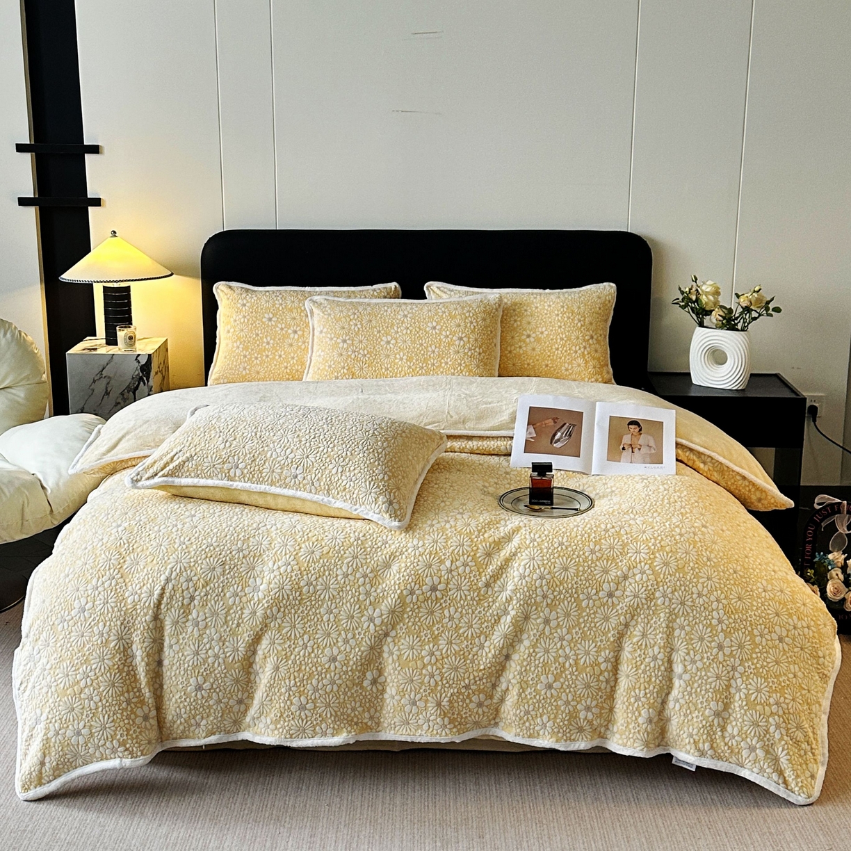 91家纺网 家纺一手货源 找家纺 （总）莱越家纺 2025秋冬新款蝴蝶刺绣牛奶绒四件套