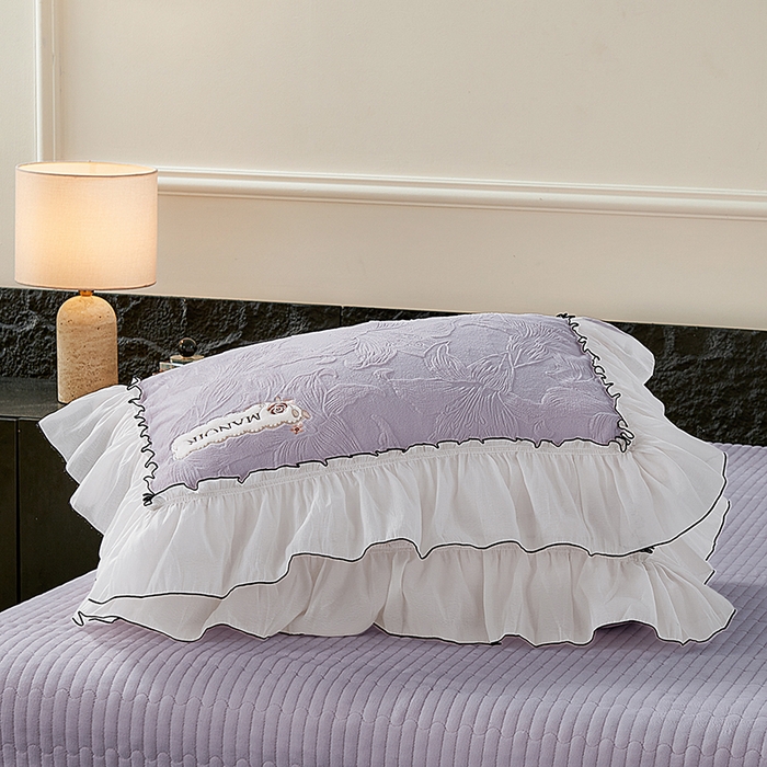 91家纺网 家纺一手货源 找家纺 木兰花 2025新款雕花全消光牛奶绒床盖款四件套-浪漫花语 浪漫花语-紫色