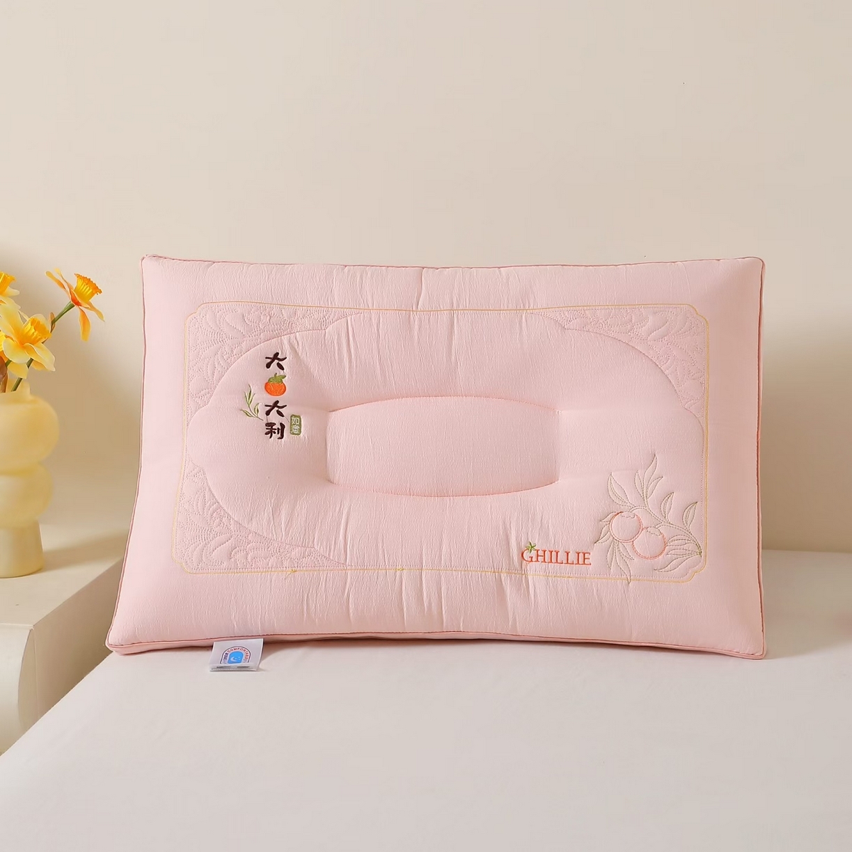露函家居 2025新款大橘大利枕头枕芯 粉色