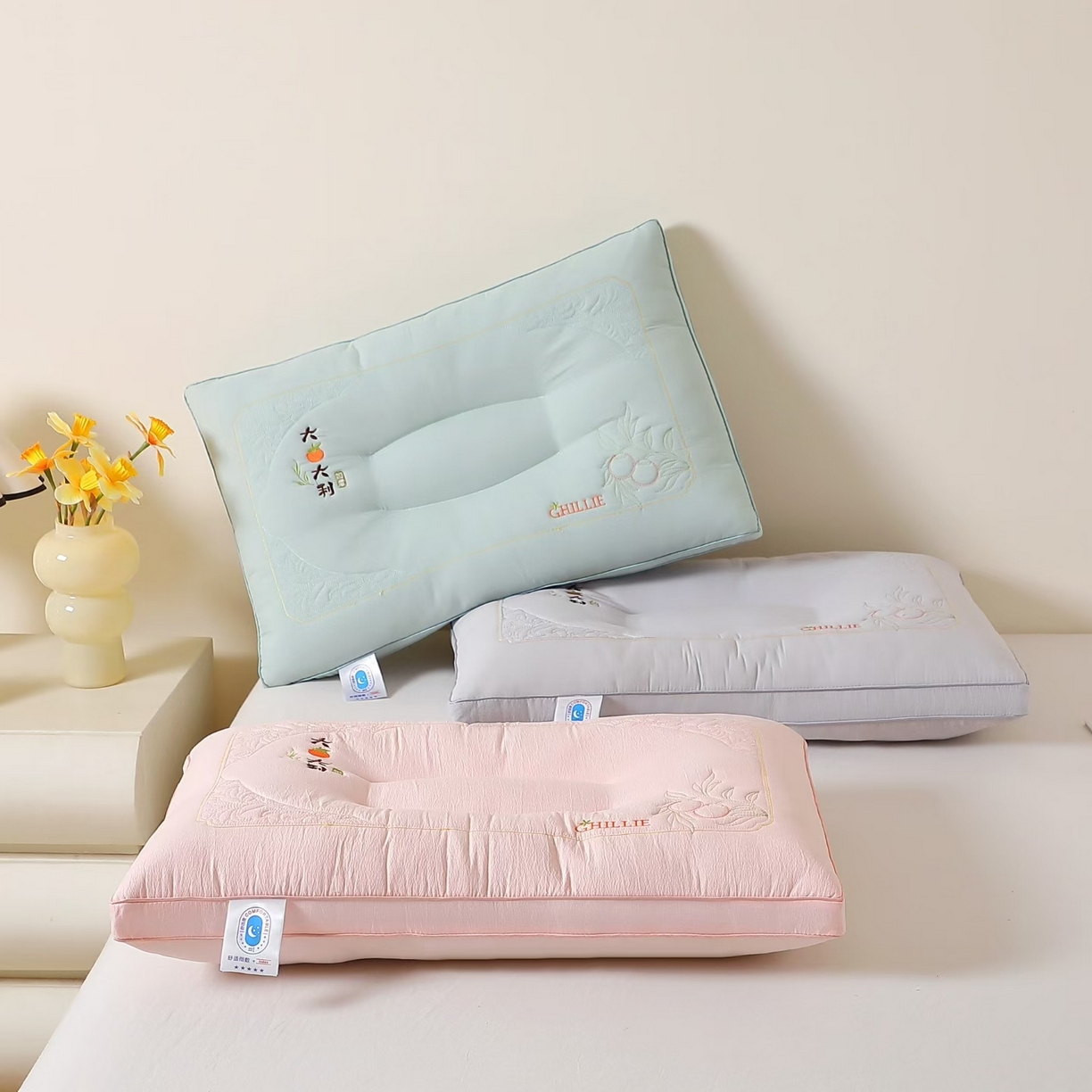 91家纺网 家纺一手货源 找家纺 露函家居 2025新款大橘大利枕头枕芯 组合图仅供展示不可下单