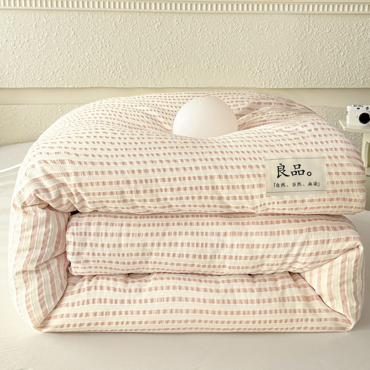 91家纺网 家纺一手货源 找家纺 尊妙被业 2025新款新疆棉花被冬被春秋被被子被芯-良品色织彩条款 良品色织-彩条粉