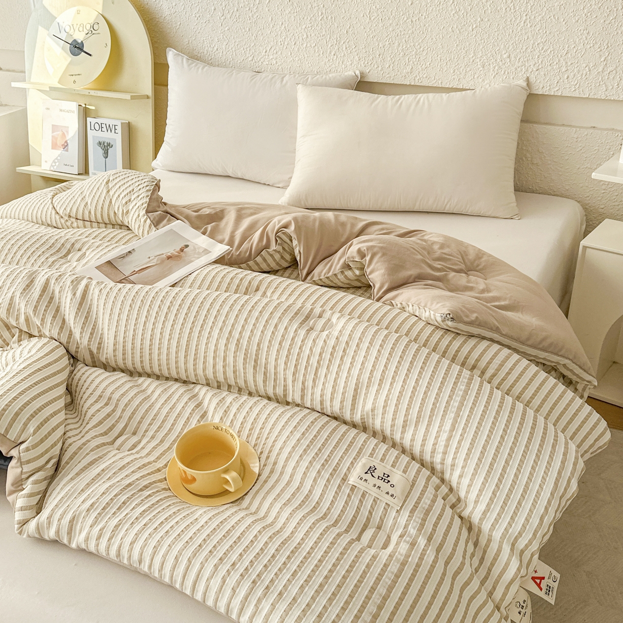 91家纺网 家纺一手货源 找家纺 尊妙被业 2025新款新疆棉花被冬被春秋被被子被芯-良品色织彩条款 良品色织-彩条棕