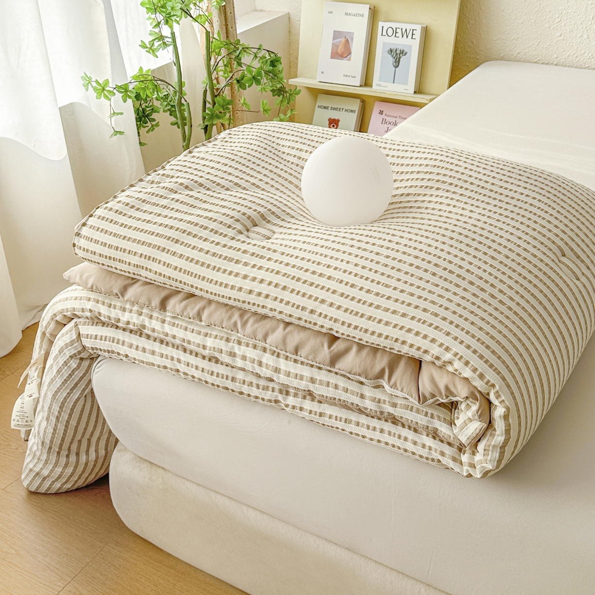 91家纺网 家纺一手货源 找家纺 尊妙被业 2025新款新疆棉花被冬被春秋被被子被芯-良品色织彩条款 良品色织-彩条棕