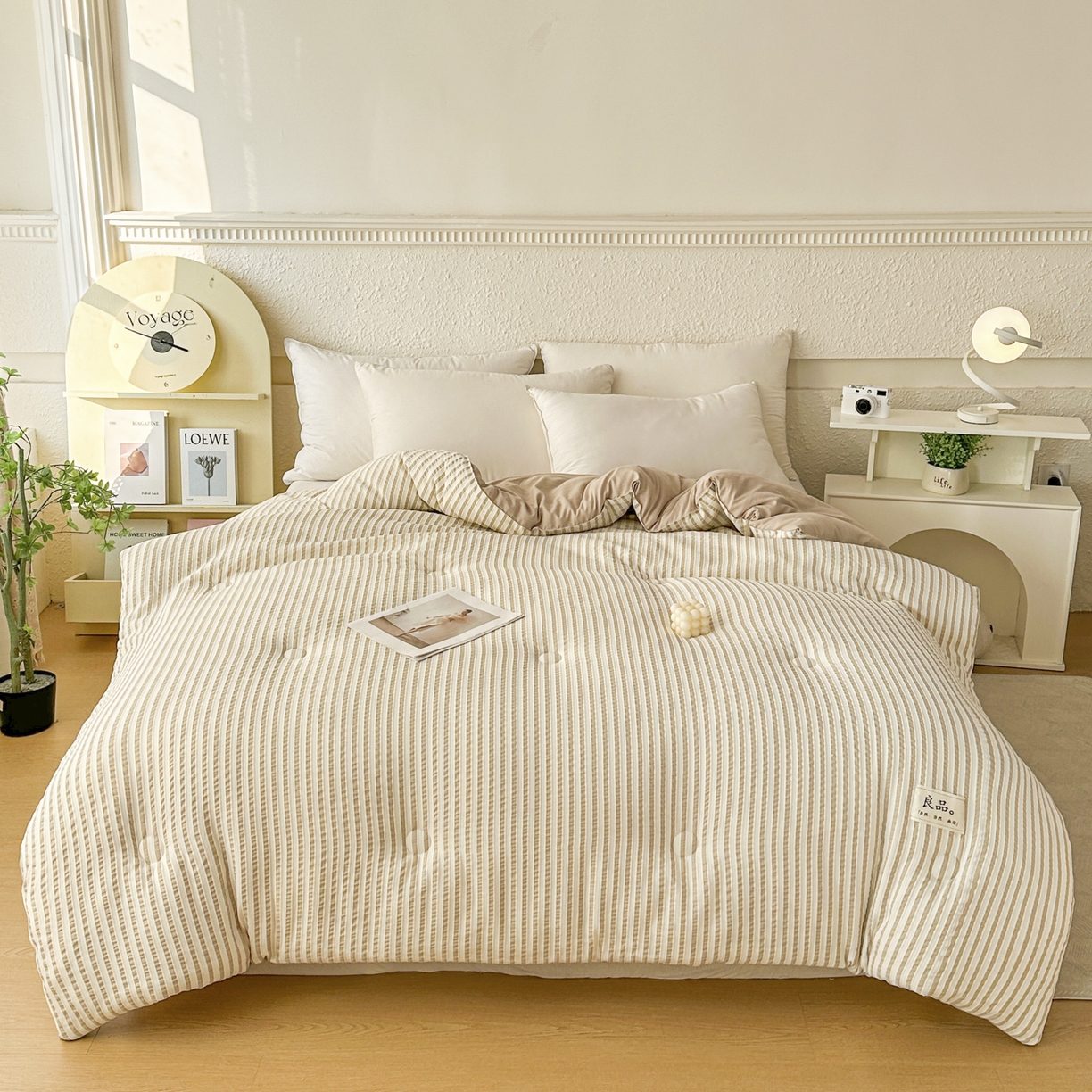 91家纺网 家纺一手货源 找家纺 尊妙被业 2025新款新疆棉花被冬被春秋被被子被芯-良品色织彩条款 良品色织-彩条棕