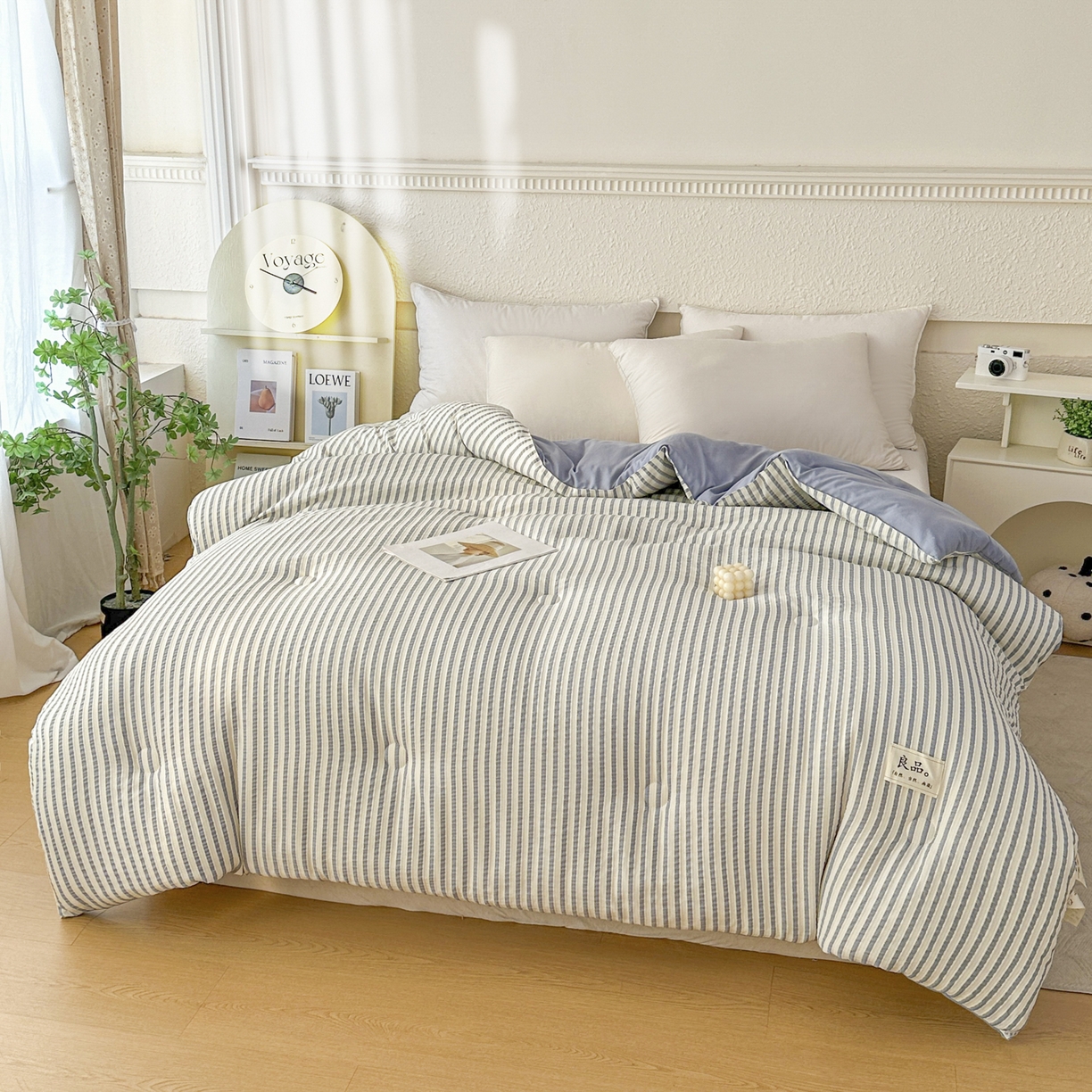 91家纺网 家纺一手货源 找家纺 尊妙被业 2025新款新疆棉花被冬被春秋被被子被芯-良品色织彩条款 良品色织-彩条兰