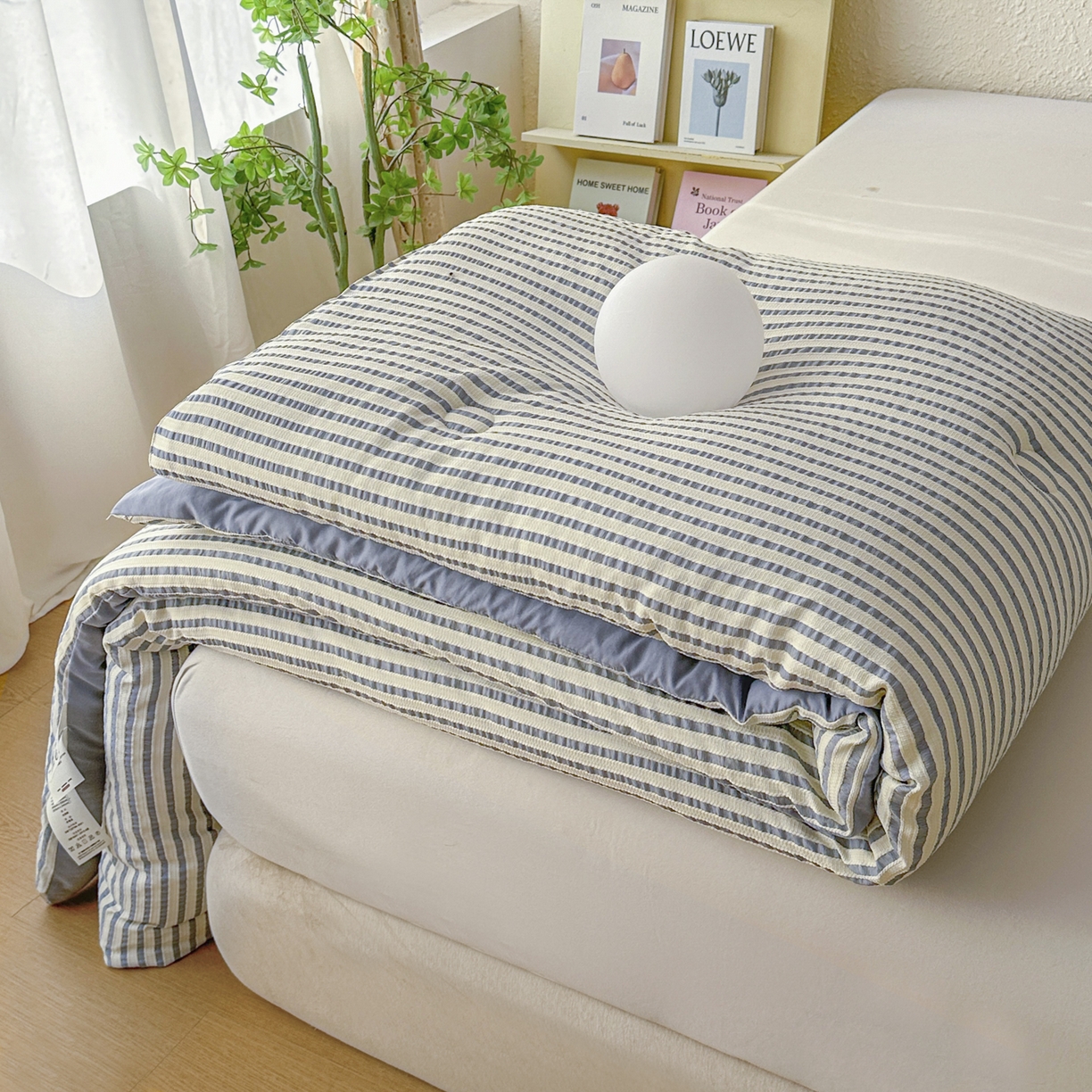 91家纺网 家纺一手货源 找家纺 尊妙被业 2025新款新疆棉花被冬被春秋被被子被芯-良品色织彩条款 良品色织-彩条兰