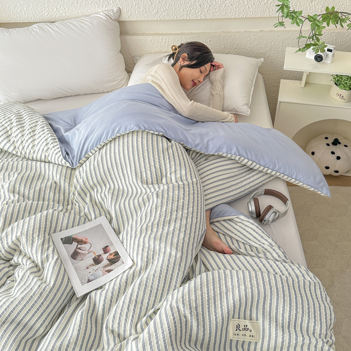 91家纺网 家纺一手货源 找家纺 尊妙被业 2025新款新疆棉花被冬被春秋被被子被芯-良品色织彩条款 良品色织-彩条兰