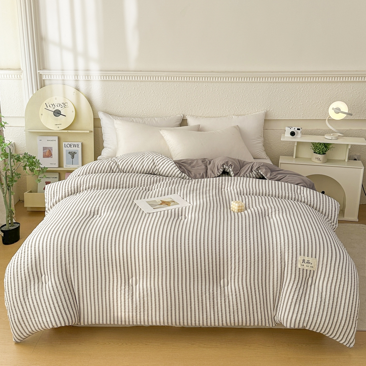 91家纺网 家纺一手货源 找家纺 尊妙被业 2025新款新疆棉花被冬被春秋被被子被芯-良品色织彩条款 良品色织-彩条卡