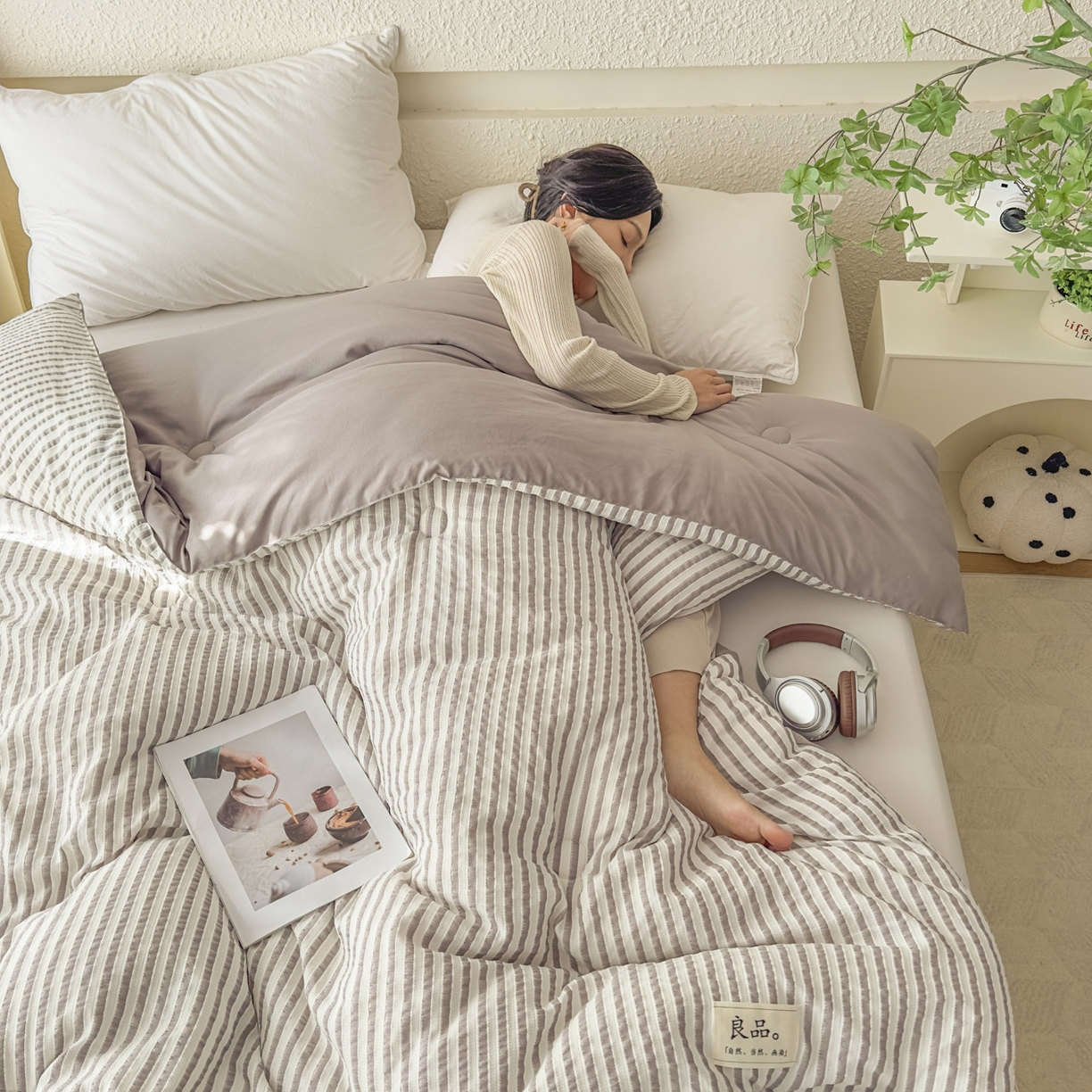 91家纺网 家纺一手货源 找家纺 尊妙被业 2025新款新疆棉花被冬被春秋被被子被芯-良品色织彩条款 良品色织-彩条卡