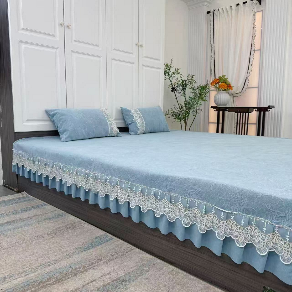 91家纺网 家纺一手货源 找家纺 （总）峻杨 2025新款高密度雪尼尔防滑加厚大尺寸床盖柔软亲肤榻榻米床盖炕盖-幽幽凤竹