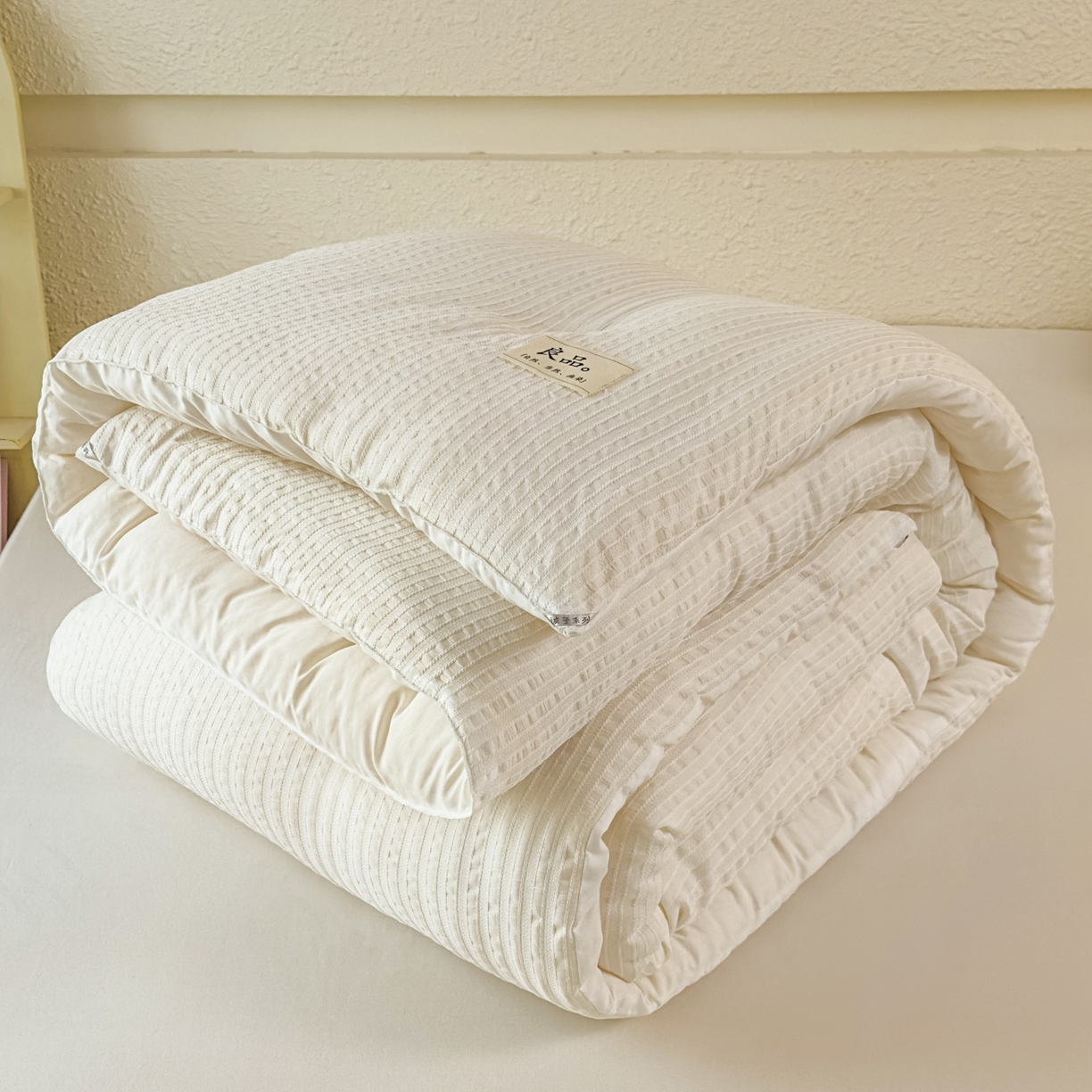 91家纺网 家纺一手货源 找家纺 尊妙被业 2025新款新疆棉花被冬被春秋被被子被芯-良品色织彩条款 良品色织-彩条白