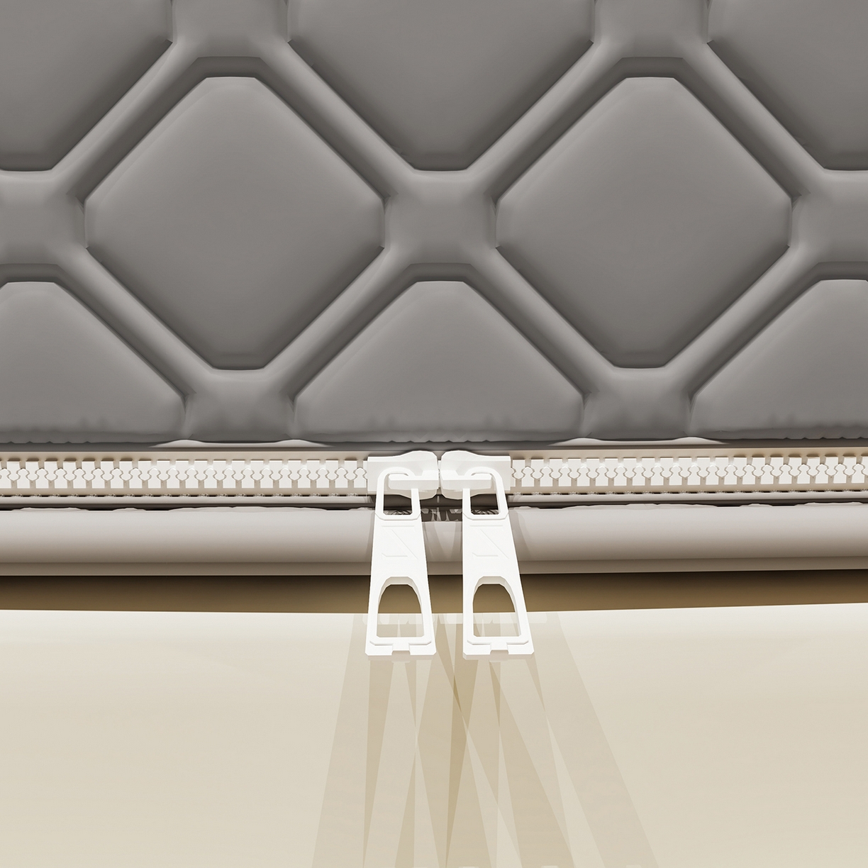 91家纺网 家纺一手货源 找家纺 海虹蚊帐 2025新款免安装保暖遮光钢丝蚊帐 浅灰夹棉特厚全底