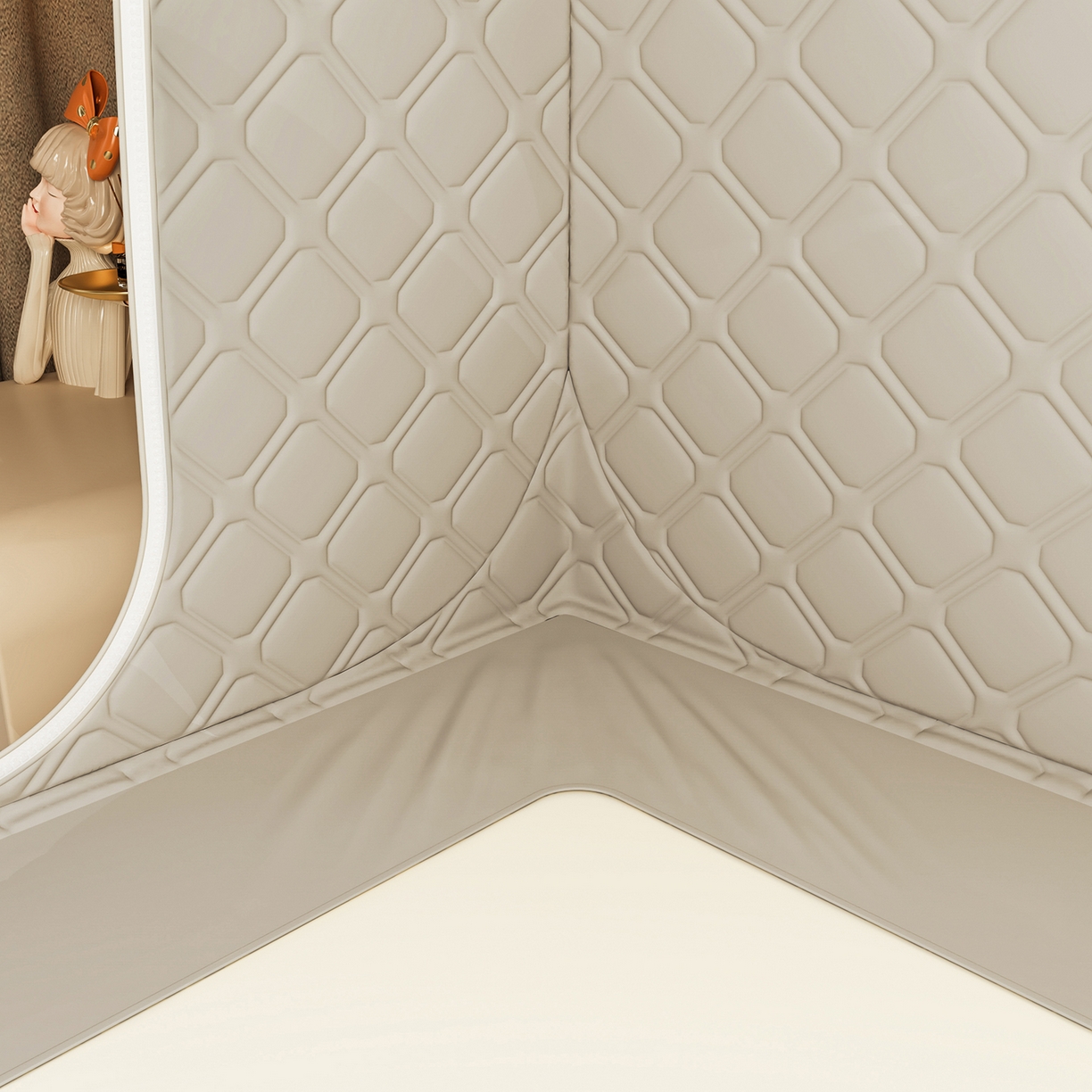 91家纺网 家纺一手货源 找家纺 海虹蚊帐 2025新款免安装保暖遮光钢丝蚊帐 浅米咖夹棉特厚全底