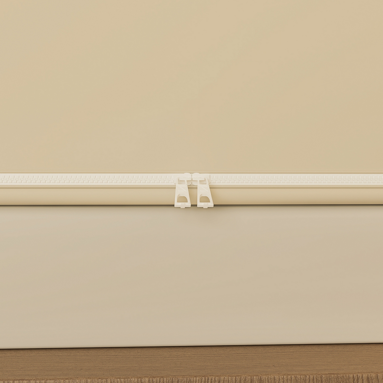 91家纺网 家纺一手货源 找家纺 海虹蚊帐 2025新款免安装保暖遮光钢丝蚊帐 米色加厚全底