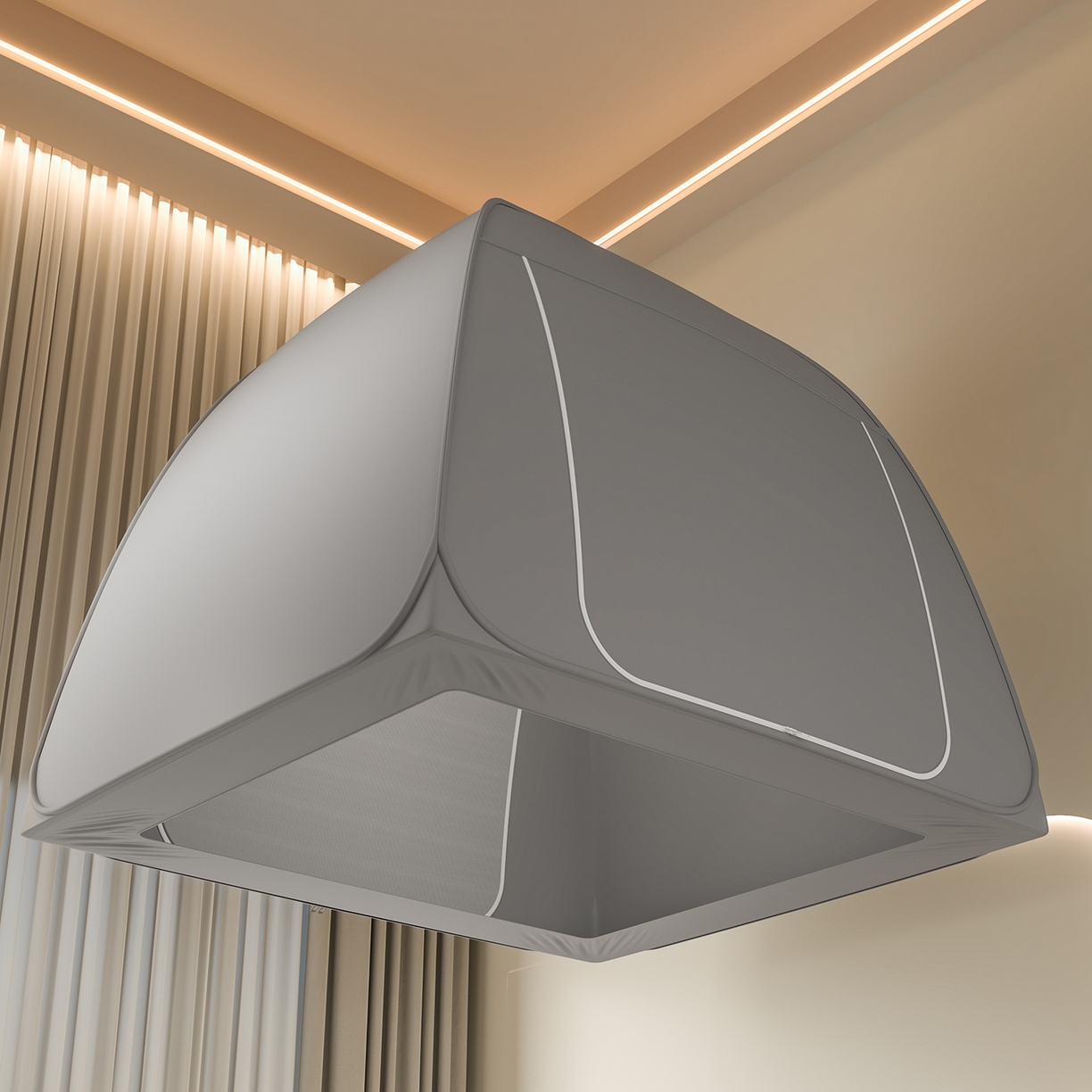 91家纺网 家纺一手货源 找家纺 （总）海虹蚊帐 2025新款免安装保暖遮光钢丝蚊帐