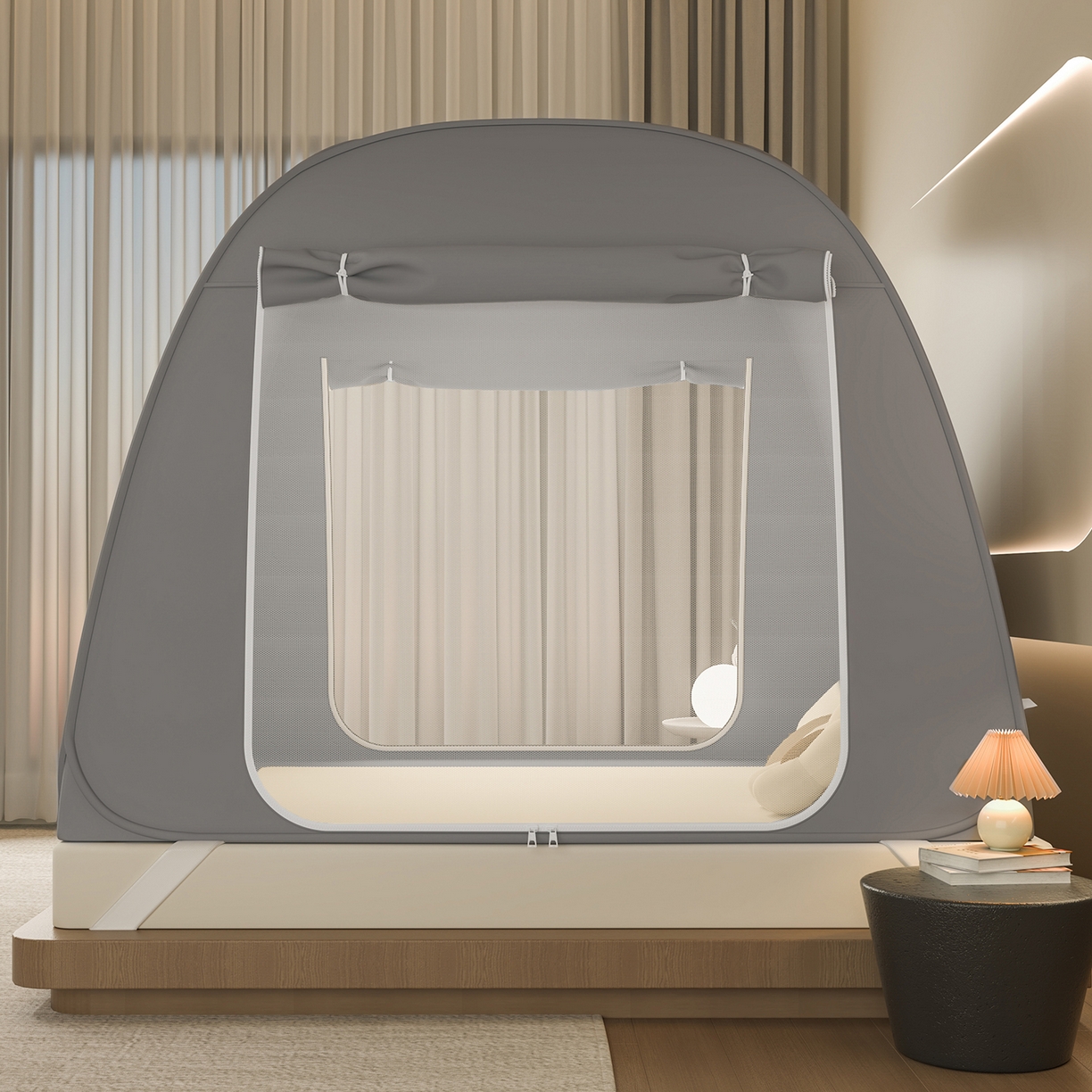 91家纺网 家纺一手货源 找家纺 （总）海虹蚊帐 2025新款免安装保暖遮光钢丝蚊帐