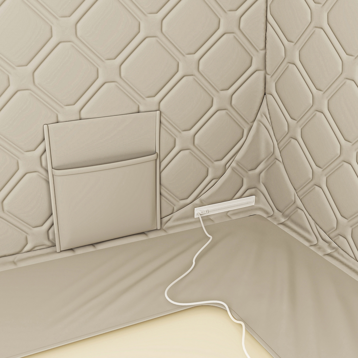 91家纺网 家纺一手货源 找家纺 海虹蚊帐 2025新款免安装保暖遮光钢丝蚊帐 浅米咖夹棉特厚全底