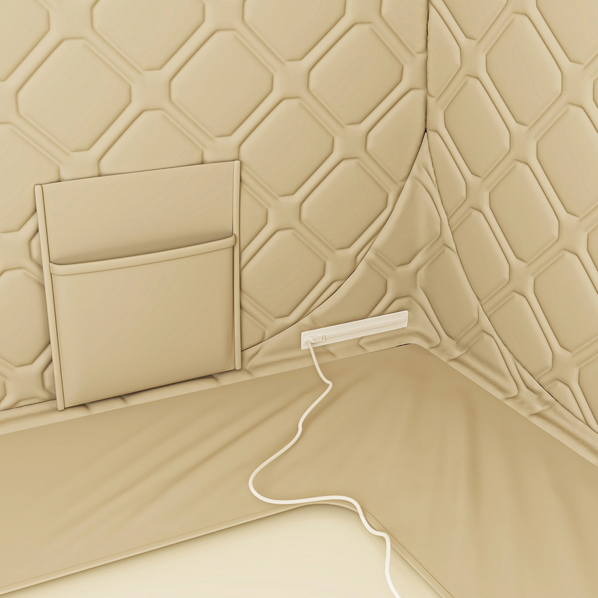 91家纺网 家纺一手货源 找家纺 海虹蚊帐 2025新款免安装保暖遮光钢丝蚊帐 米色夹棉特厚全底