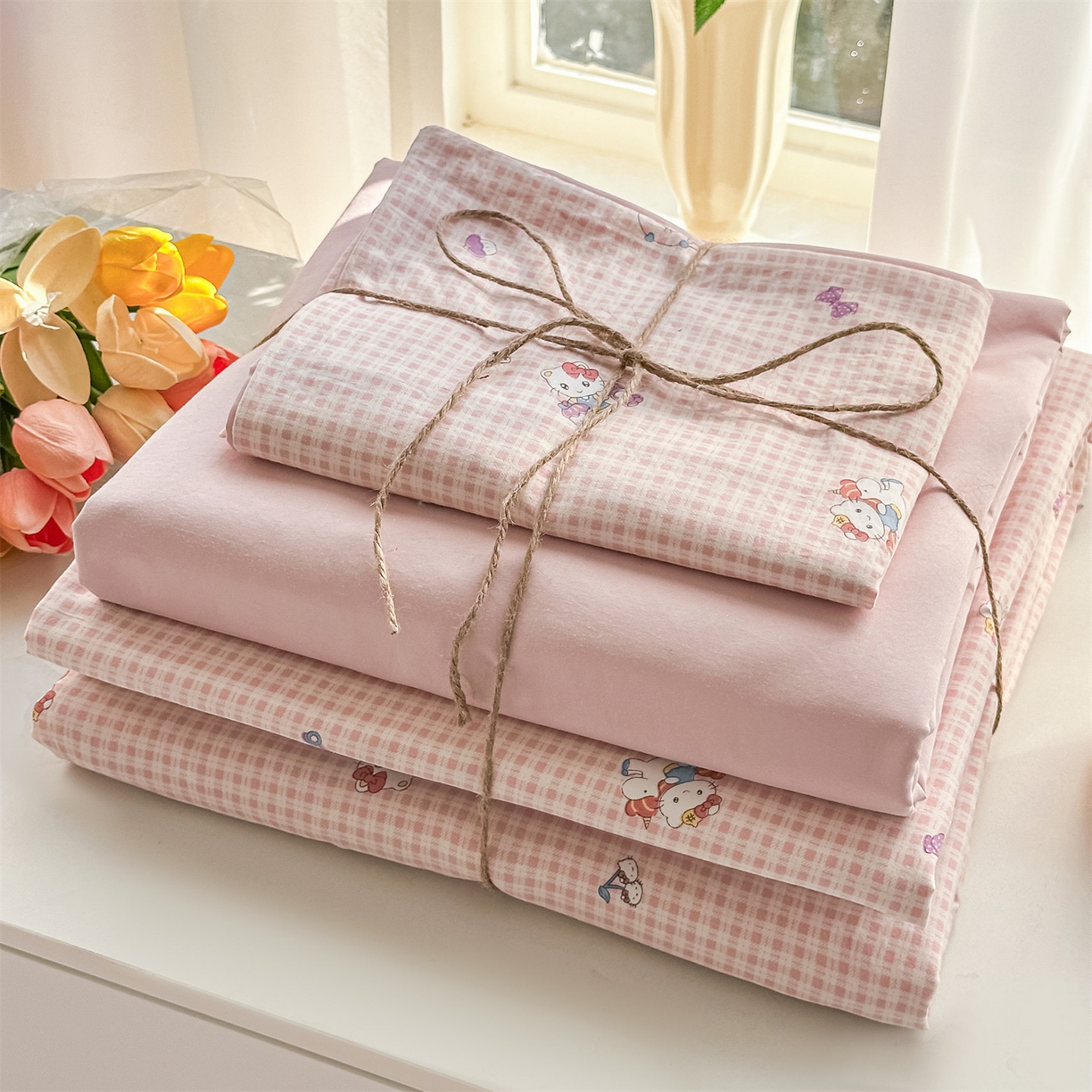 91家纺网 家纺一手货源 找家纺 （总）梦庭帛美 2026新款云朵A类三层纱印花四件套（提供买家秀）