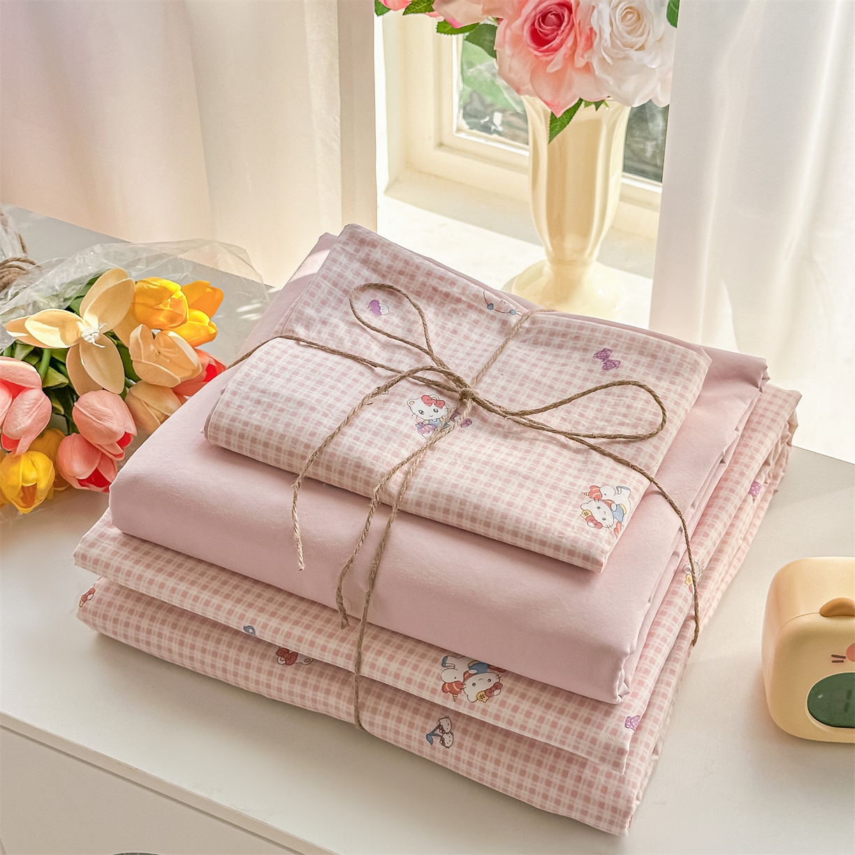 91家纺网 家纺一手货源 找家纺 （总）梦庭帛美 2026新款云朵A类三层纱印花四件套（提供买家秀）