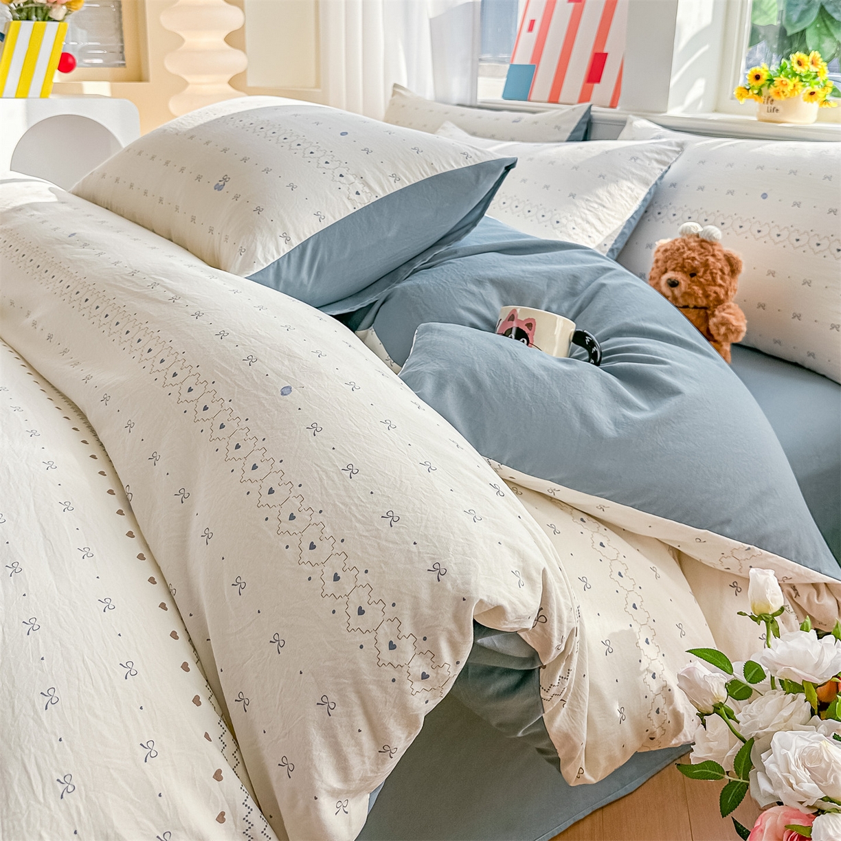 91家纺网 家纺一手货源 找家纺 （总）梦庭帛美 2026新款云朵A类三层纱印花四件套（提供买家秀）