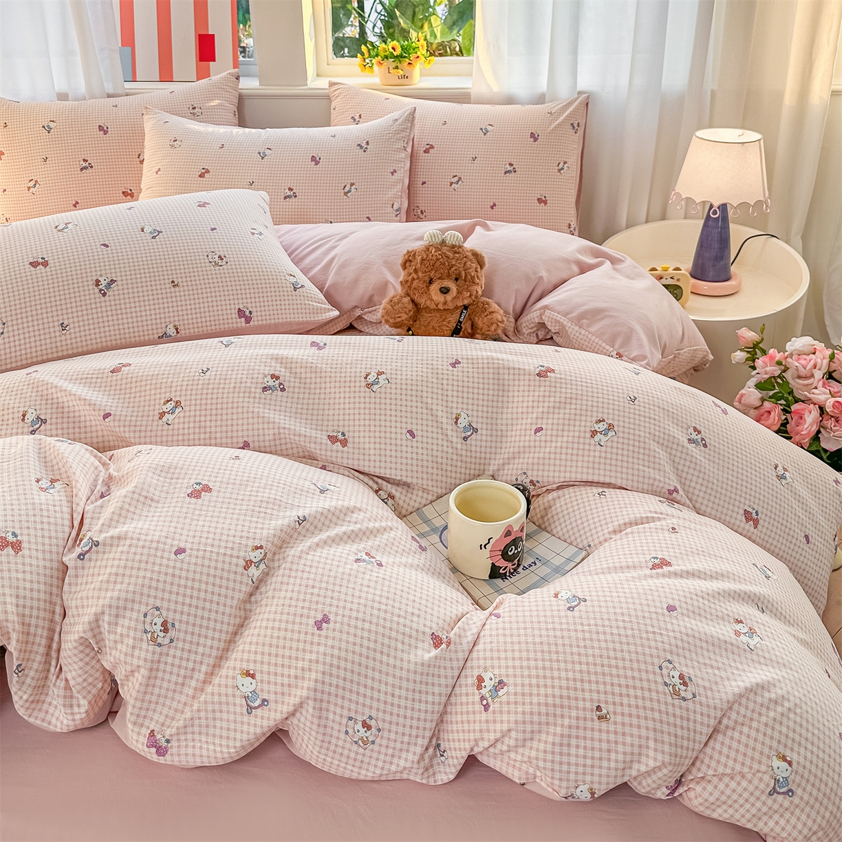 91家纺网 家纺一手货源 找家纺 （总）梦庭帛美 2026新款云朵A类三层纱印花四件套（提供买家秀）