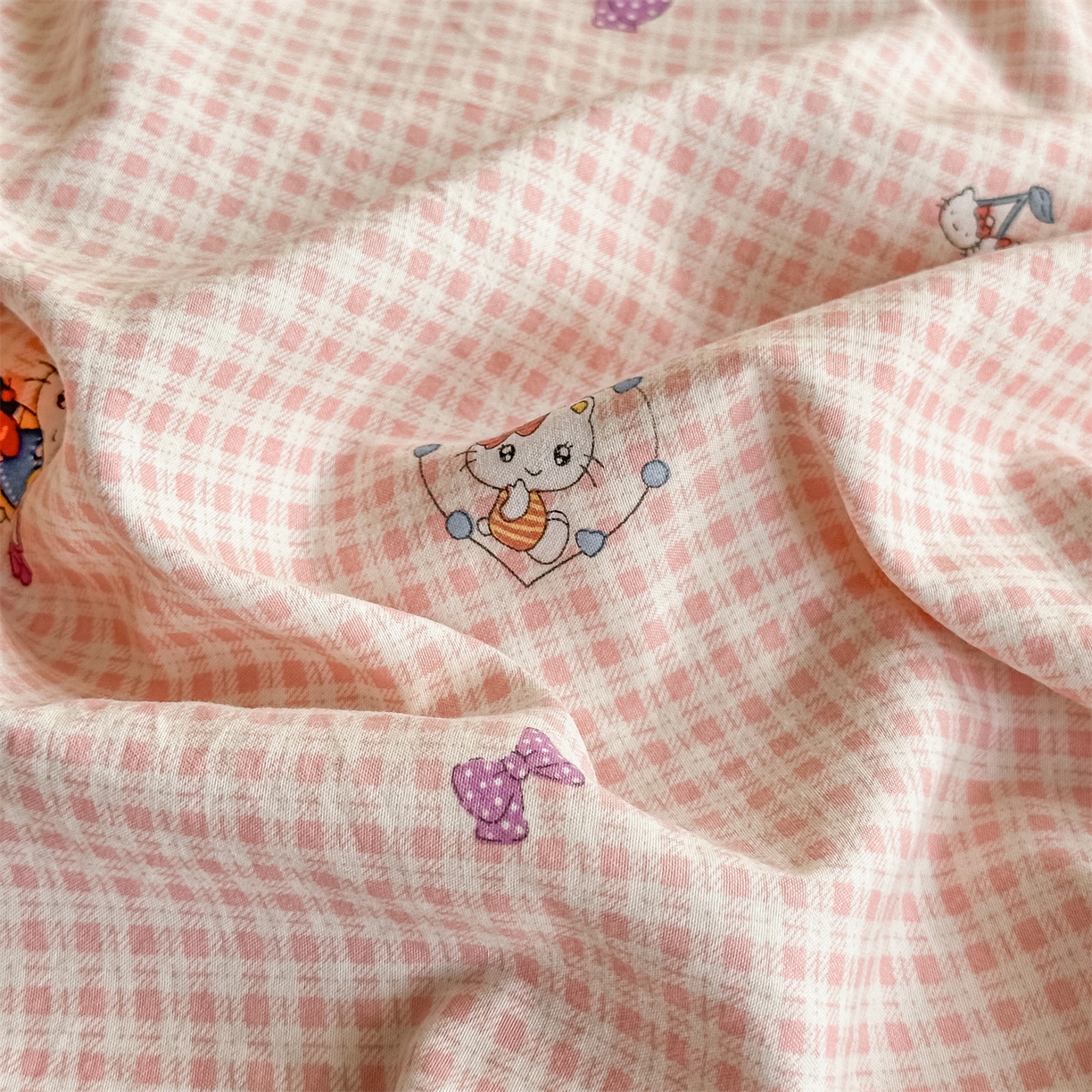 91家纺网 家纺一手货源 找家纺 （总）梦庭帛美 2026新款云朵A类三层纱印花四件套（提供买家秀）