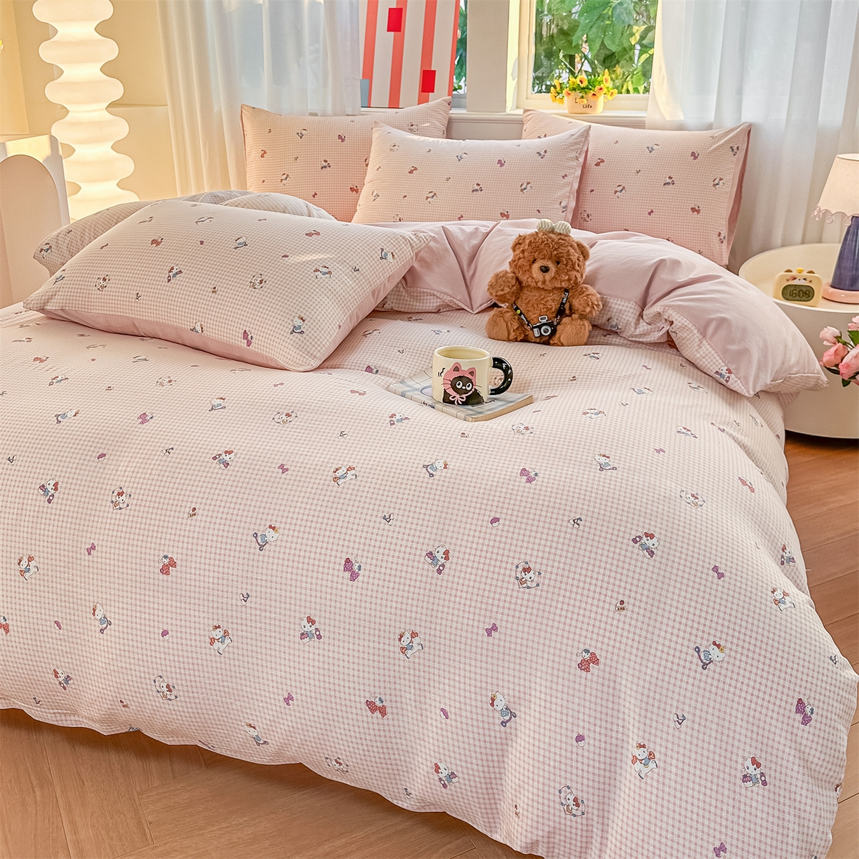 91家纺网 家纺一手货源 找家纺 （总）梦庭帛美 2026新款云朵A类三层纱印花四件套（提供买家秀）