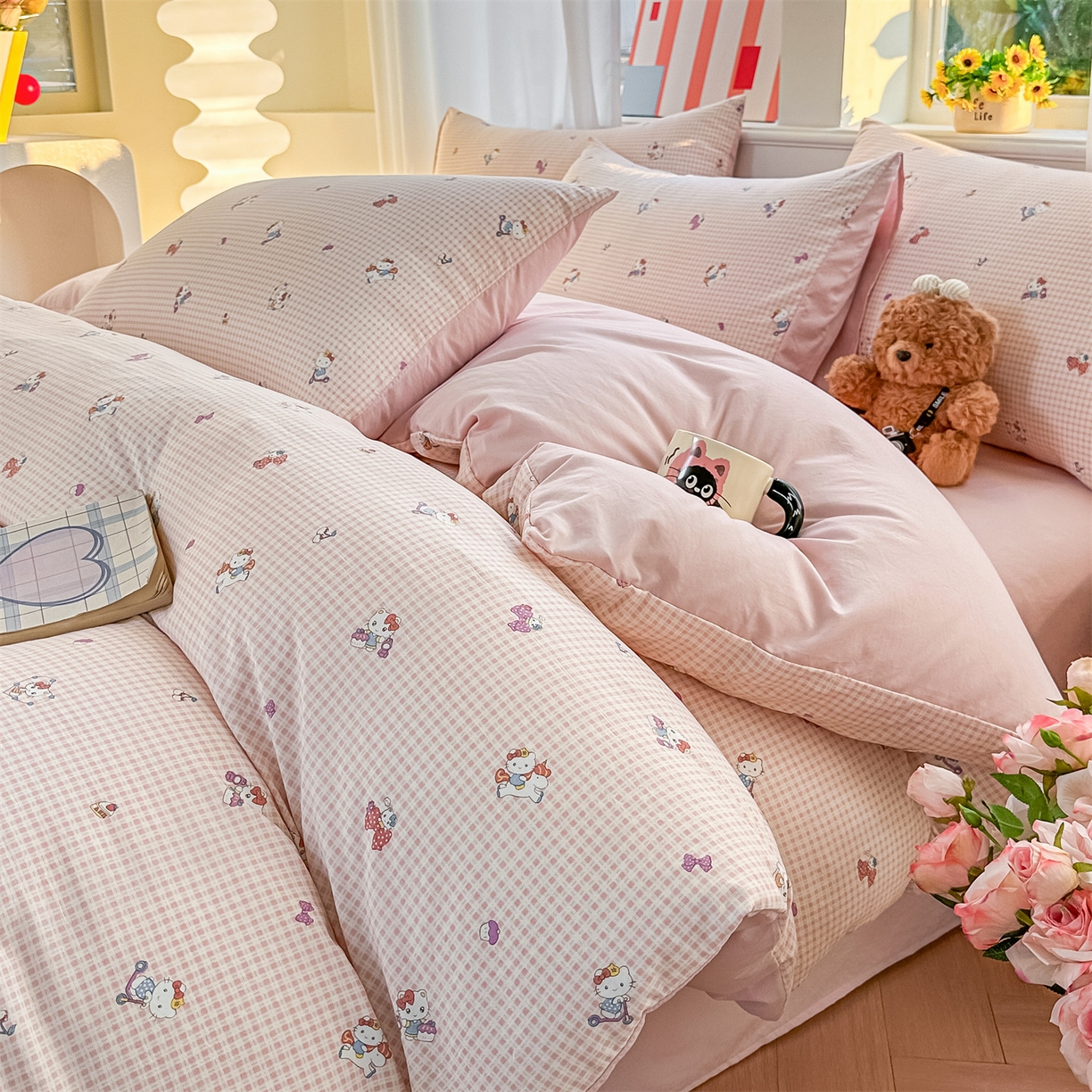 91家纺网 家纺一手货源 找家纺 （总）梦庭帛美 2026新款云朵A类三层纱印花四件套（提供买家秀）