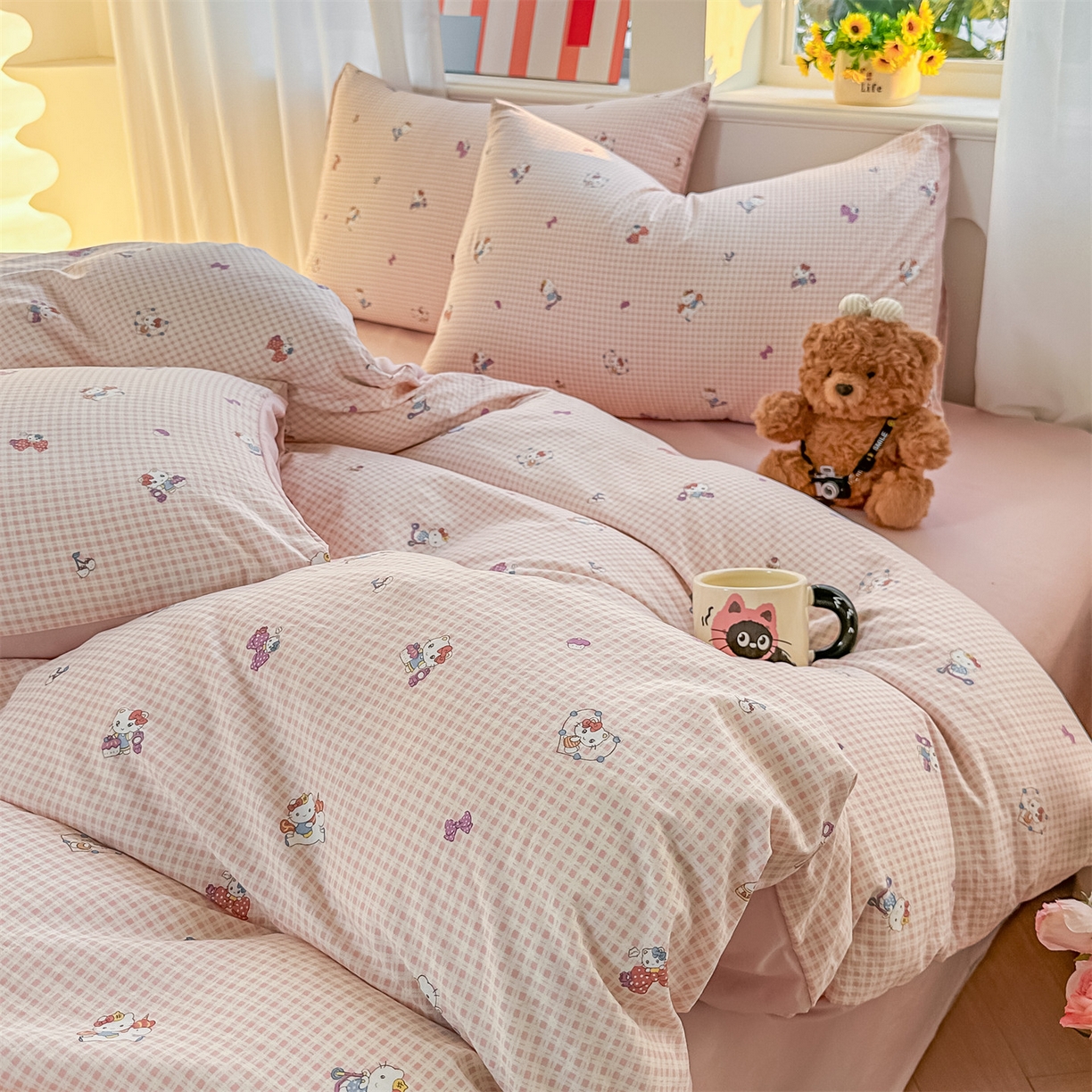 91家纺网 家纺一手货源 找家纺 （总）梦庭帛美 2026新款云朵A类三层纱印花四件套（提供买家秀）