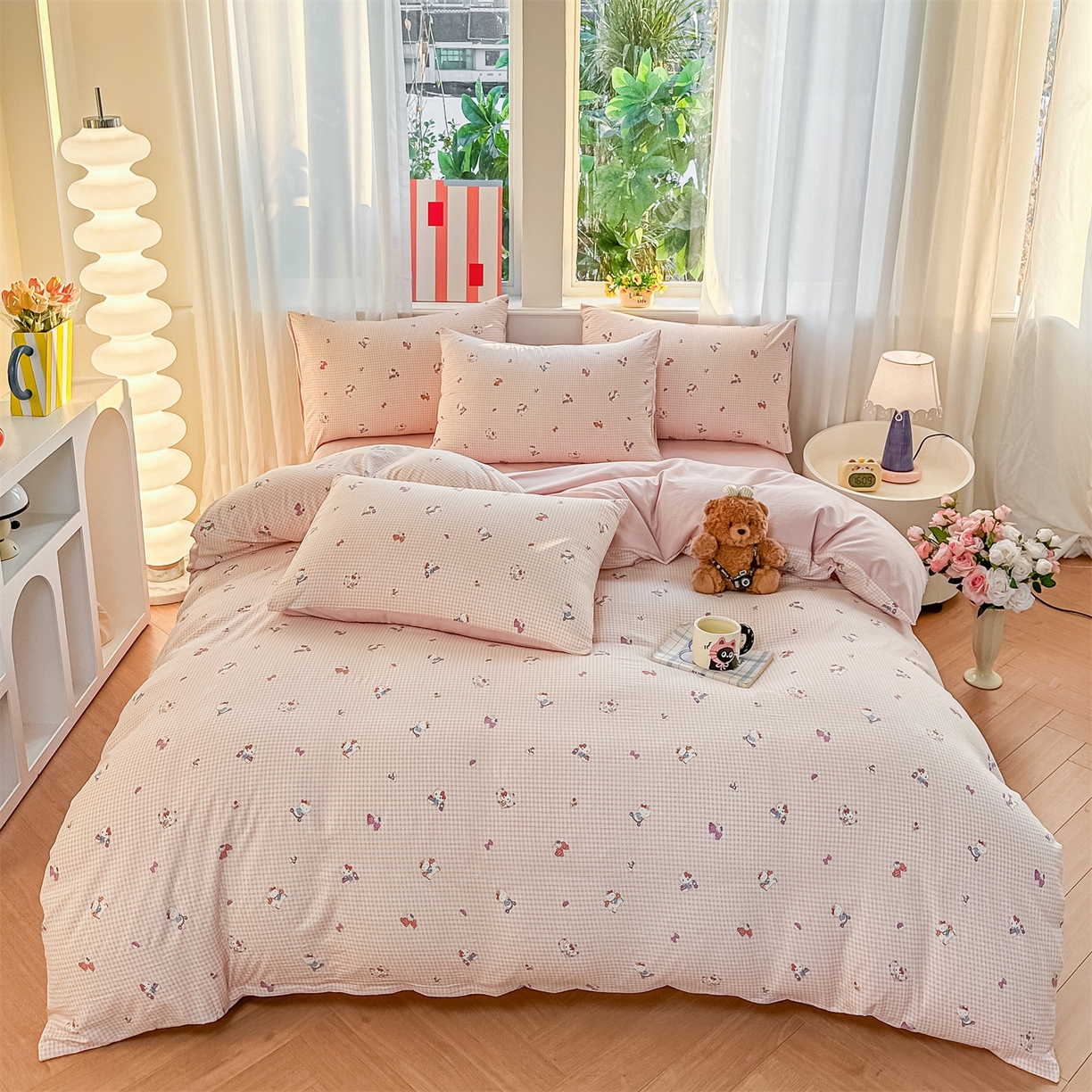 91家纺网 家纺一手货源 找家纺 （总）梦庭帛美 2026新款云朵A类三层纱印花四件套（提供买家秀）