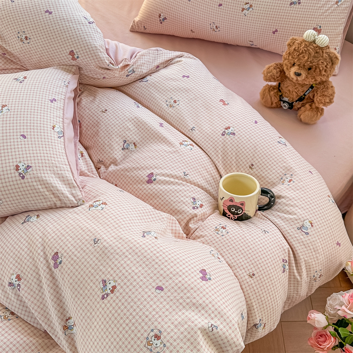 91家纺网 家纺一手货源 找家纺 （总）梦庭帛美 2026新款云朵A类三层纱印花四件套（提供买家秀）