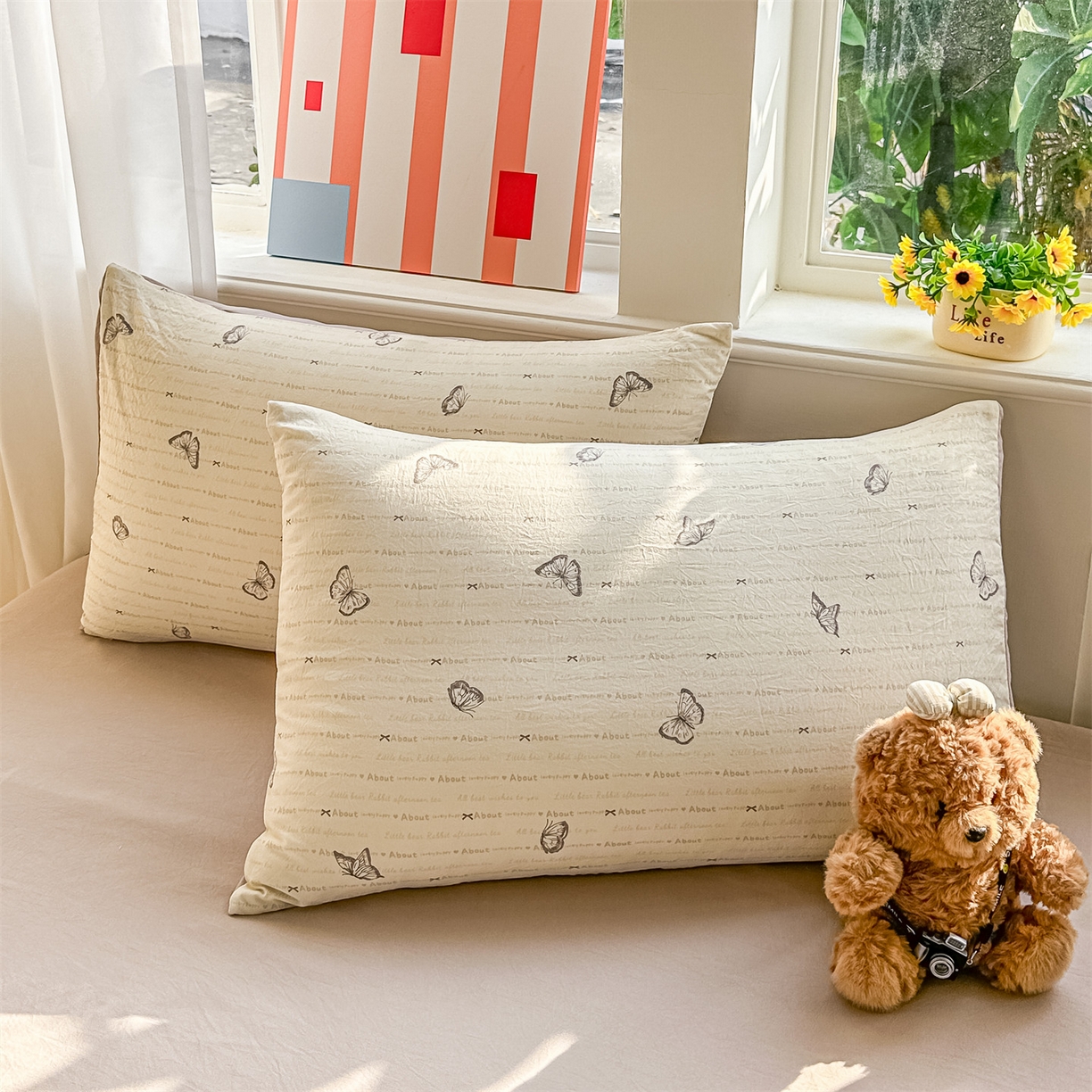 91家纺网 家纺一手货源 找家纺 梦庭帛美 2026新款云朵A类三层纱印花四件套（提供买家秀） 漫花蝶舞