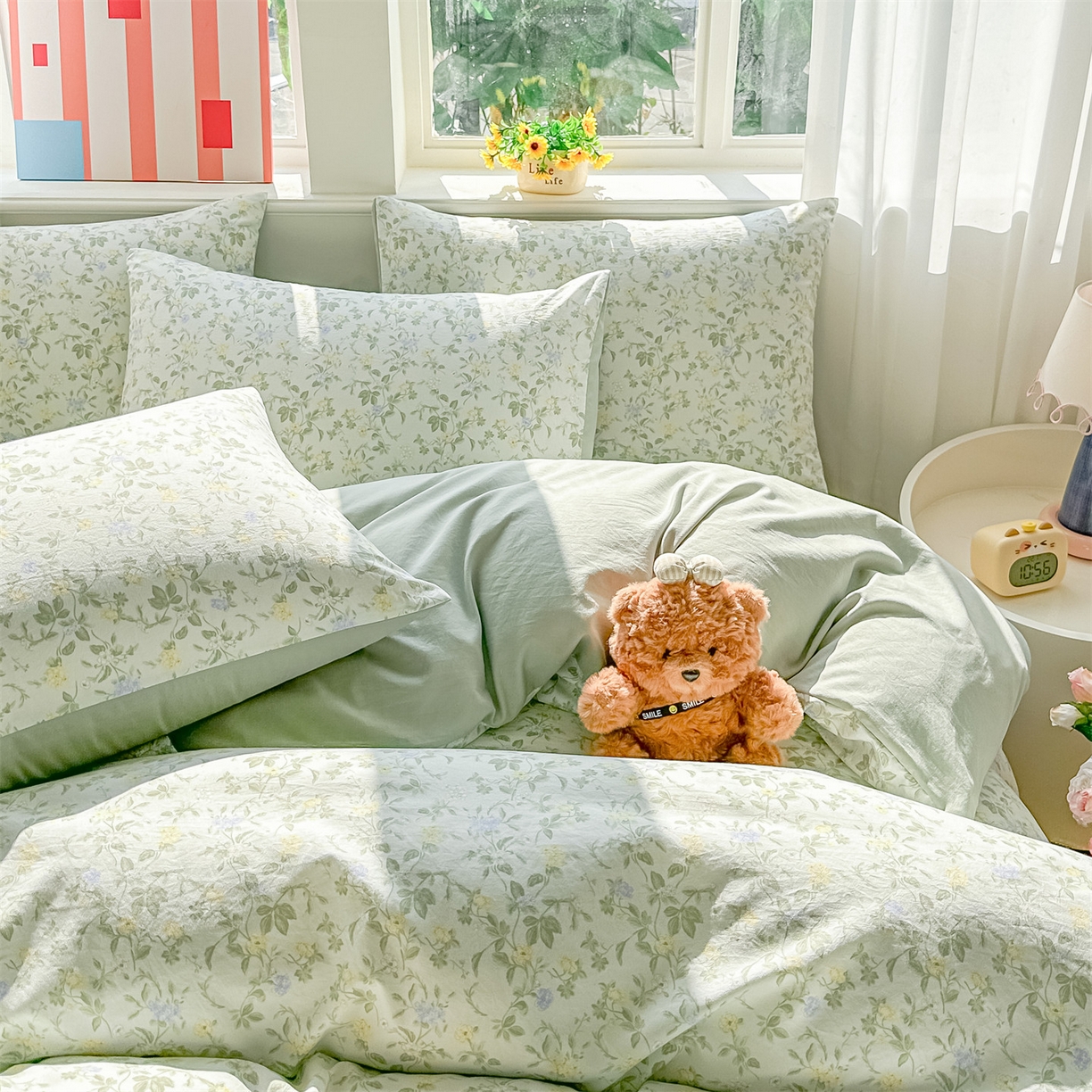 91家纺网 家纺一手货源 找家纺 梦庭帛美 2026新款云朵A类三层纱印花四件套（提供买家秀） 知否咖