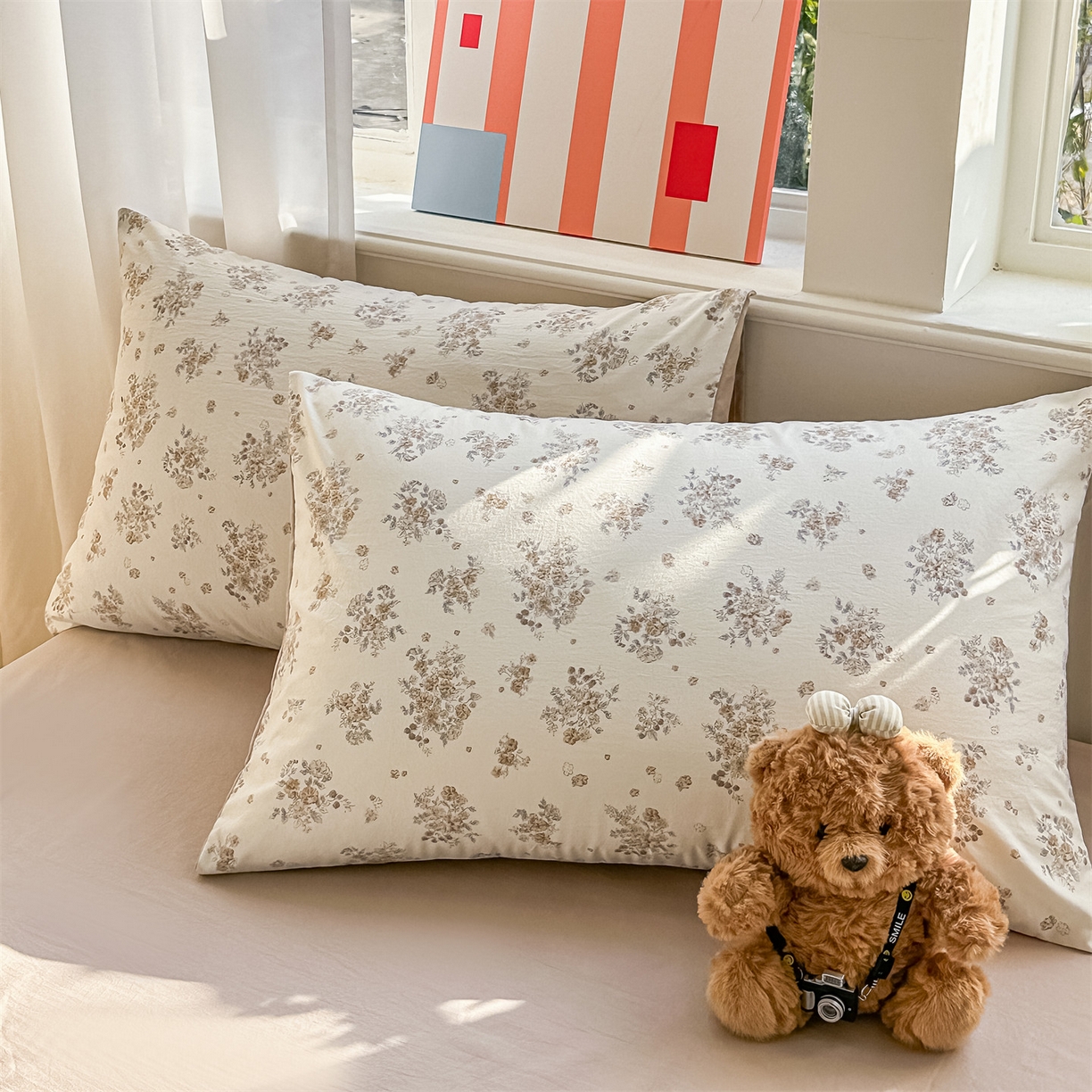 91家纺网 家纺一手货源 找家纺 梦庭帛美 2026新款云朵A类三层纱印花四件套（提供买家秀） 甜桔