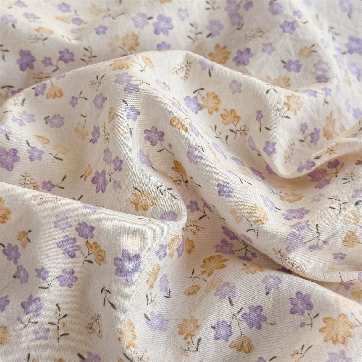 91家纺网 家纺一手货源 找家纺 梦庭帛美 2026新款云朵A类三层纱印花四件套（提供买家秀） 花千朵