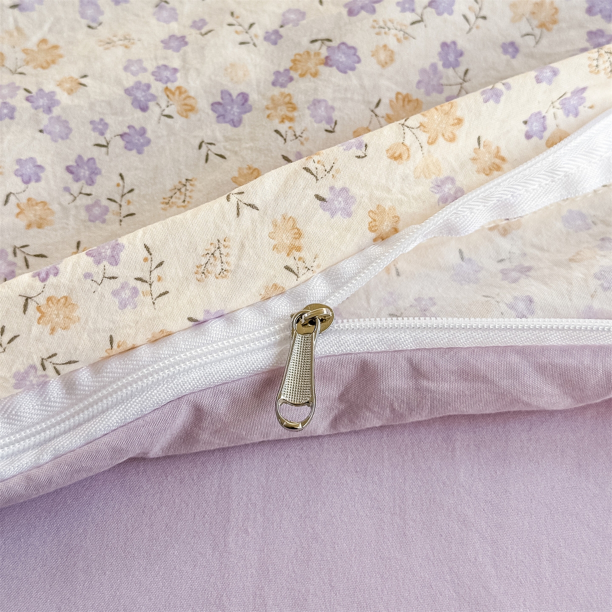 91家纺网 家纺一手货源 找家纺 梦庭帛美 2026新款云朵A类三层纱印花四件套（提供买家秀） 花千朵