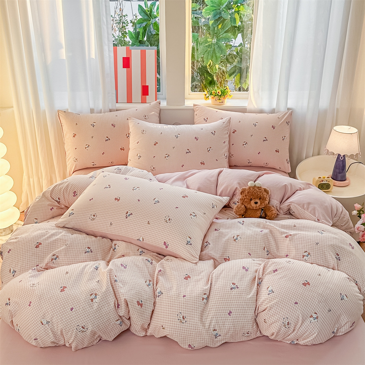 91家纺网 家纺一手货源 找家纺 梦庭帛美 2026新款云朵A类三层纱印花四件套（提供买家秀） 凯蒂猫