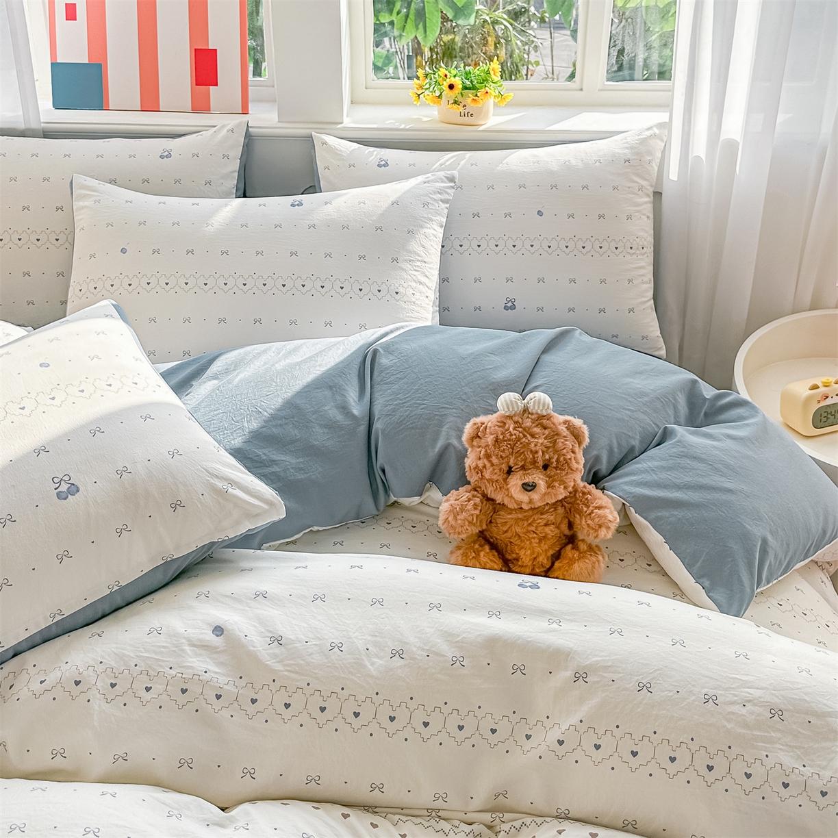 91家纺网 家纺一手货源 找家纺 梦庭帛美 2026新款云朵A类三层纱印花四件套（提供买家秀） 小情调