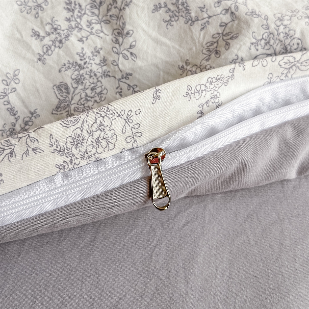 91家纺网 家纺一手货源 找家纺 梦庭帛美 2026新款云朵A类三层纱印花四件套（提供买家秀） 勒叶