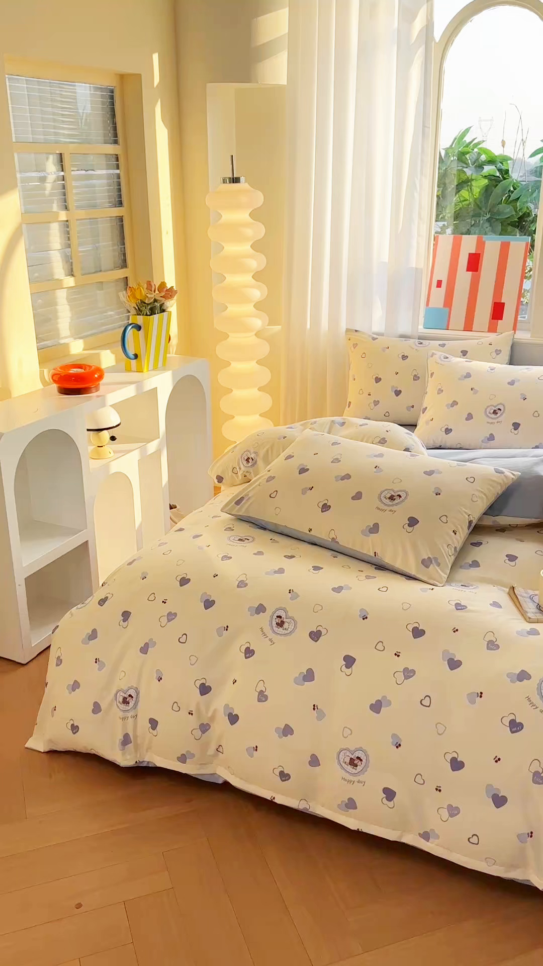 91家纺网 家纺一手货源 找家纺 梦庭帛美 2026新款云朵A类三层纱印花四件套（提供买家秀） 甜心狗