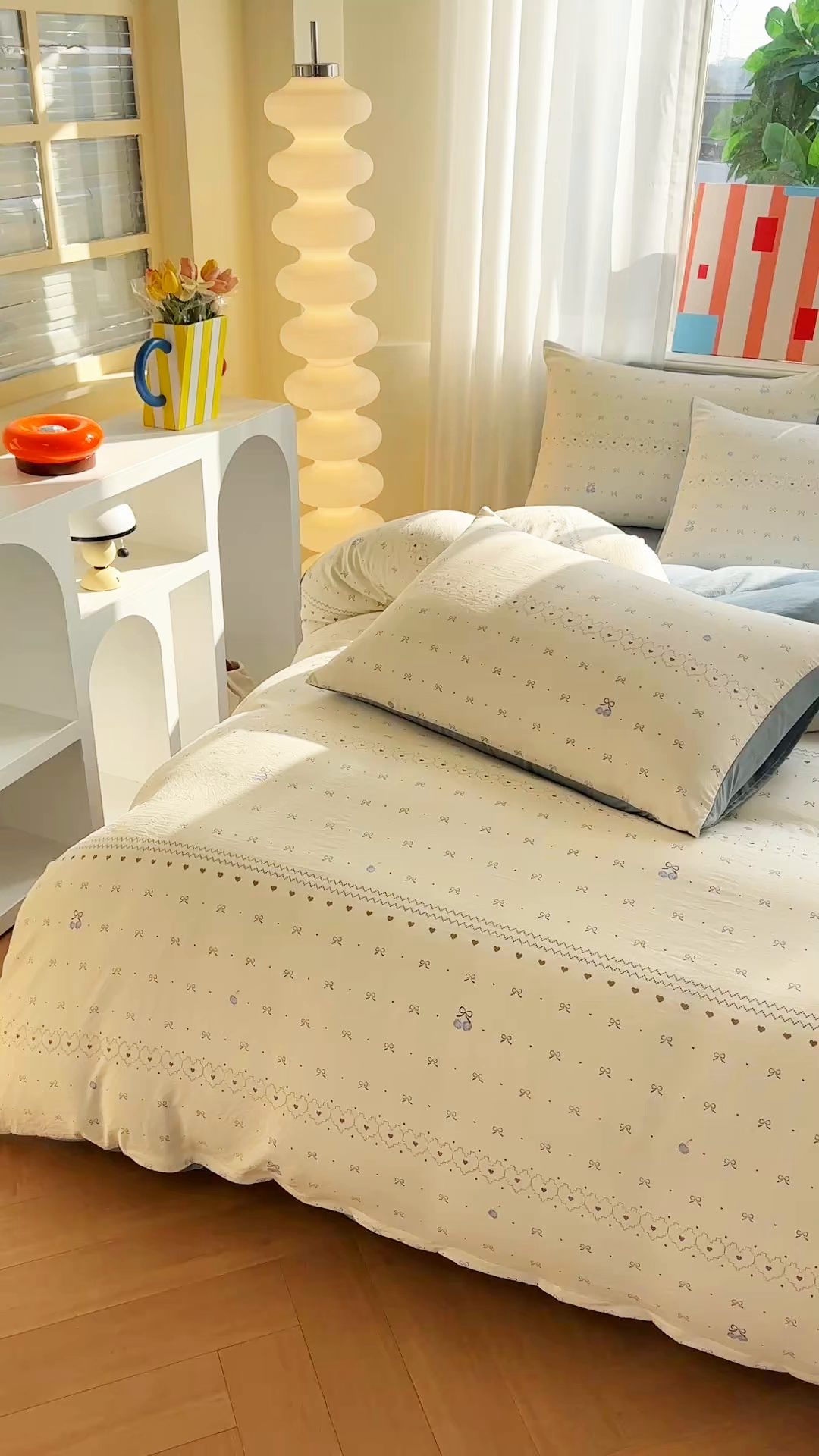 91家纺网 家纺一手货源 找家纺 梦庭帛美 2026新款云朵A类三层纱印花四件套（提供买家秀） 小情调