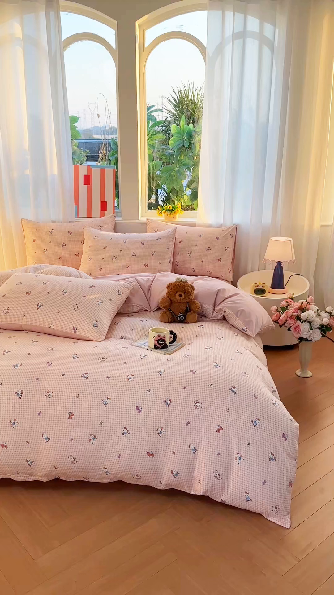 91家纺网 家纺一手货源 找家纺 梦庭帛美 2026新款云朵A类三层纱印花四件套（提供买家秀） 凯蒂猫