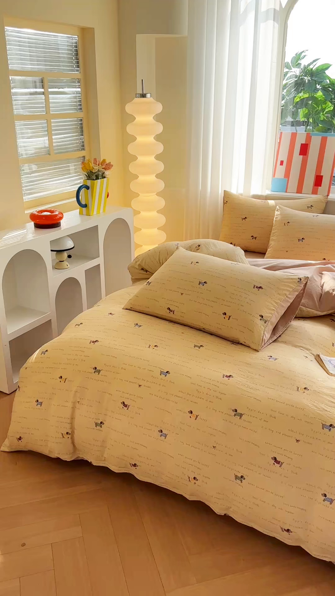 91家纺网 家纺一手货源 找家纺 梦庭帛美 2026新款云朵A类三层纱印花四件套（提供买家秀） 狗狗家族