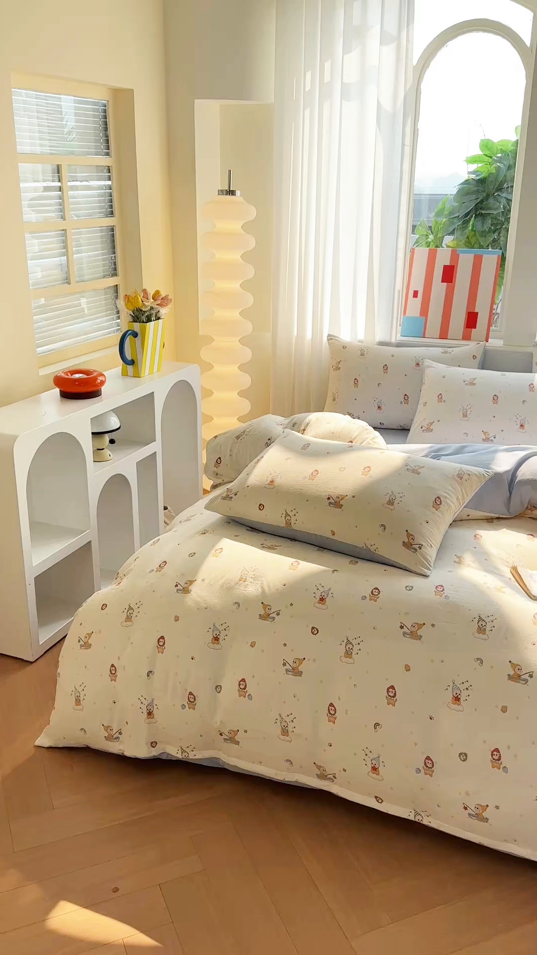 91家纺网 家纺一手货源 找家纺 梦庭帛美 2026新款云朵A类三层纱印花四件套（提供买家秀） 星星人