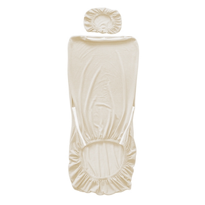 91家纺网 家纺一手货源 找家纺 壹零特色家纺 2025新款弹力玉米粒防水华夫格头枕椅套 豪华办公椅子套 奶白