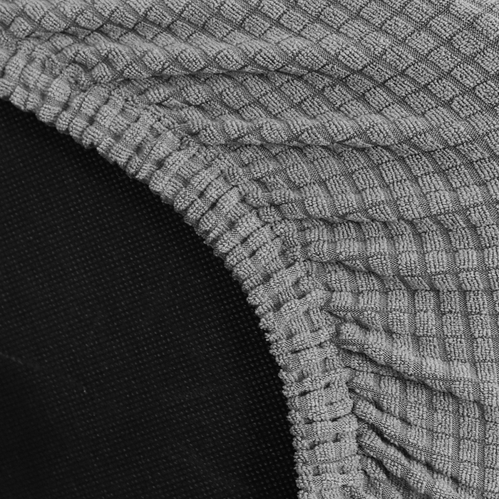 91家纺网 家纺一手货源 找家纺 壹零特色家纺 2025新款弹力玉米粒防水华夫格头枕椅套 豪华办公椅子套 深灰